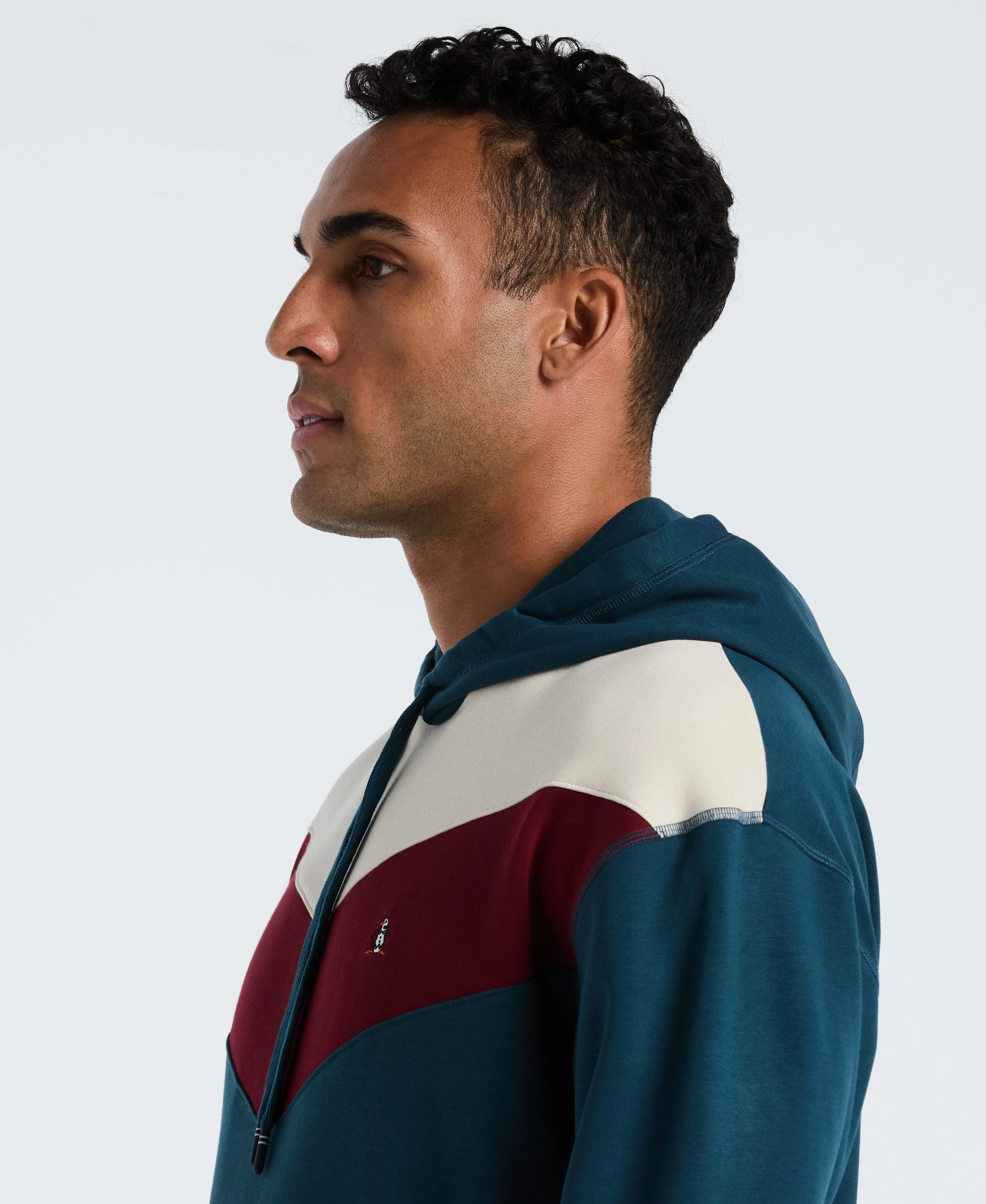 Chevron Color Block Fleece Hoodie - Image 7