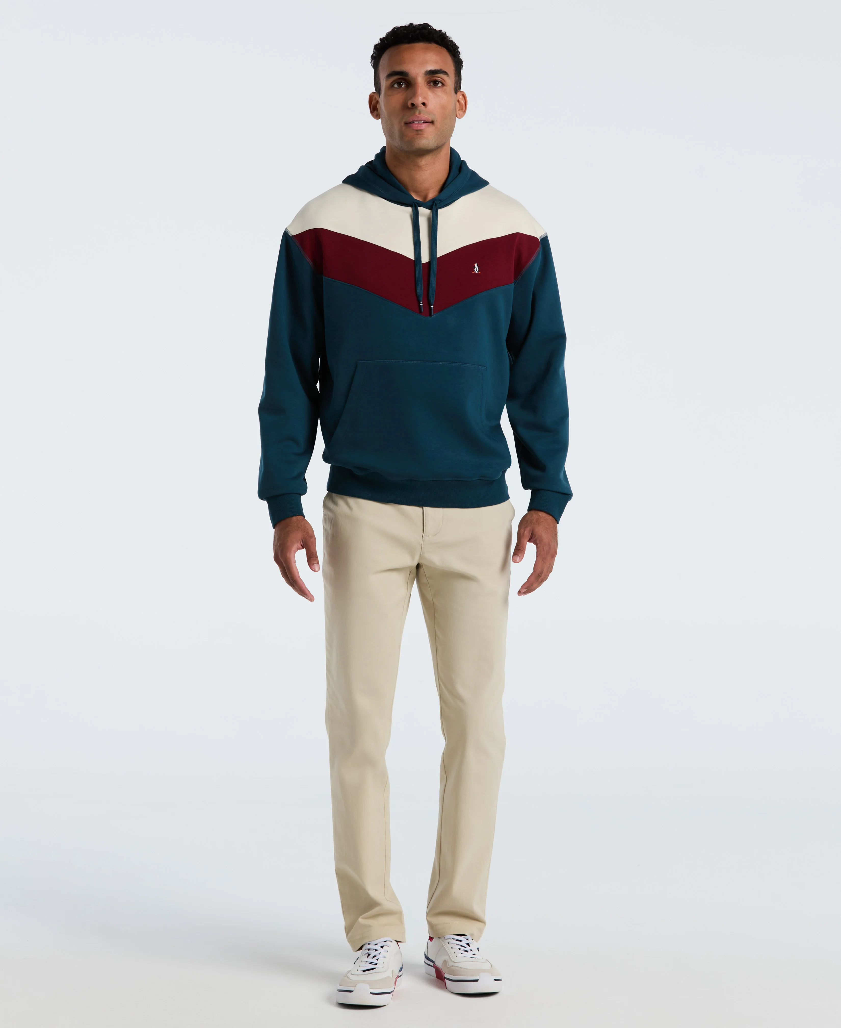 Chevron Color Block Fleece Hoodie - Image 8