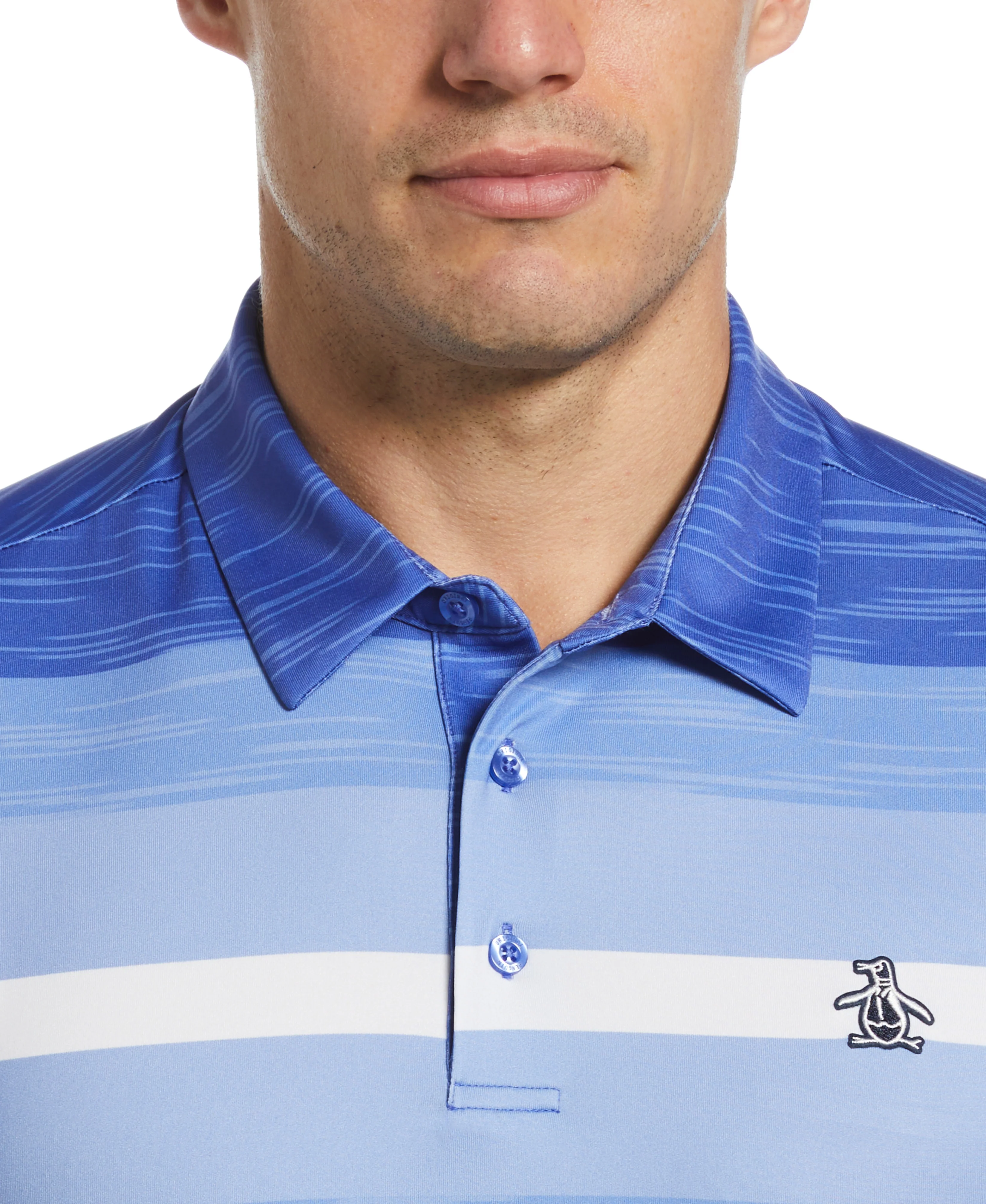 Color Block Marl Stripe Golf Polo - Image 3