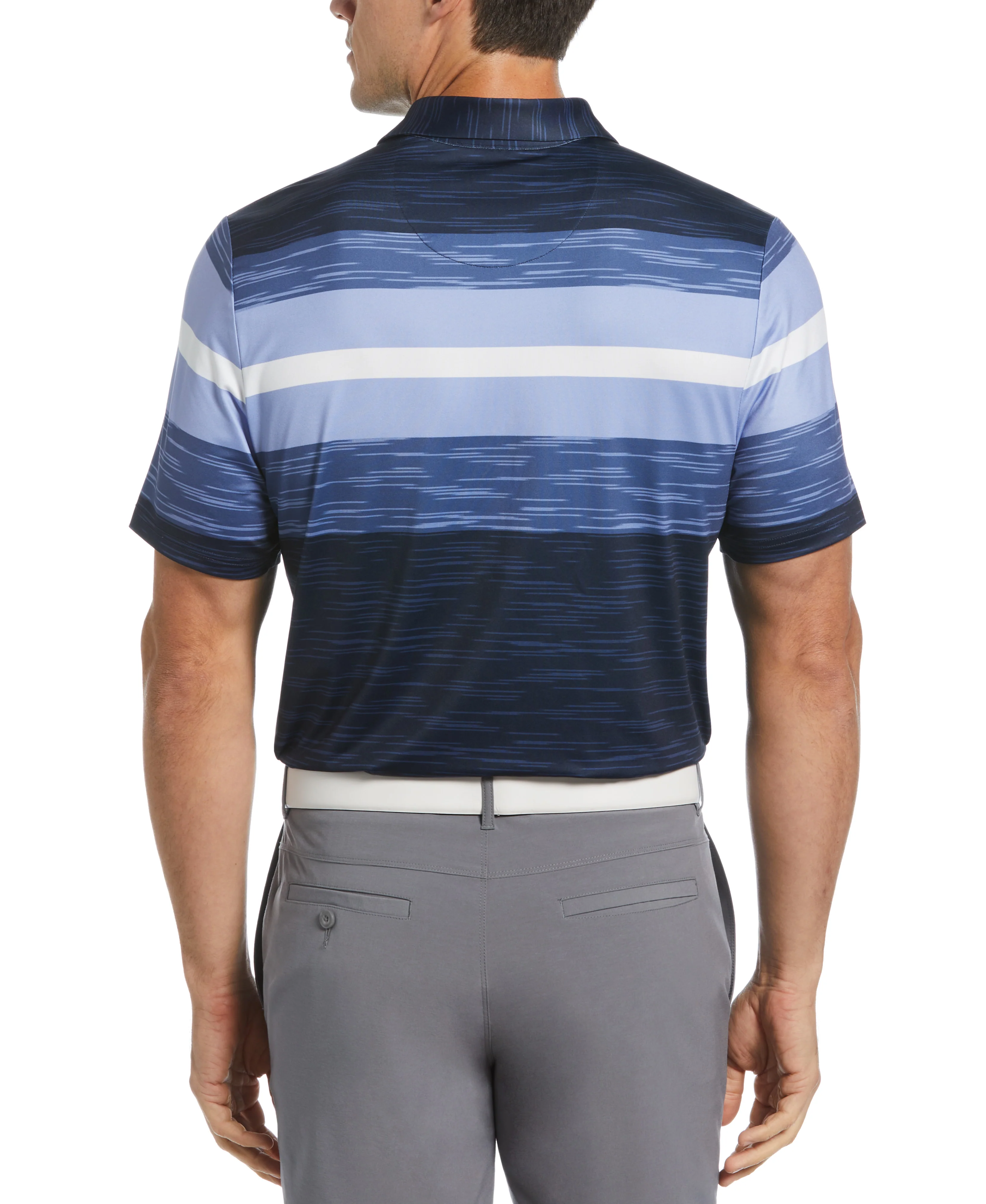 Color Block Marl Stripe Golf Polo - Image 5