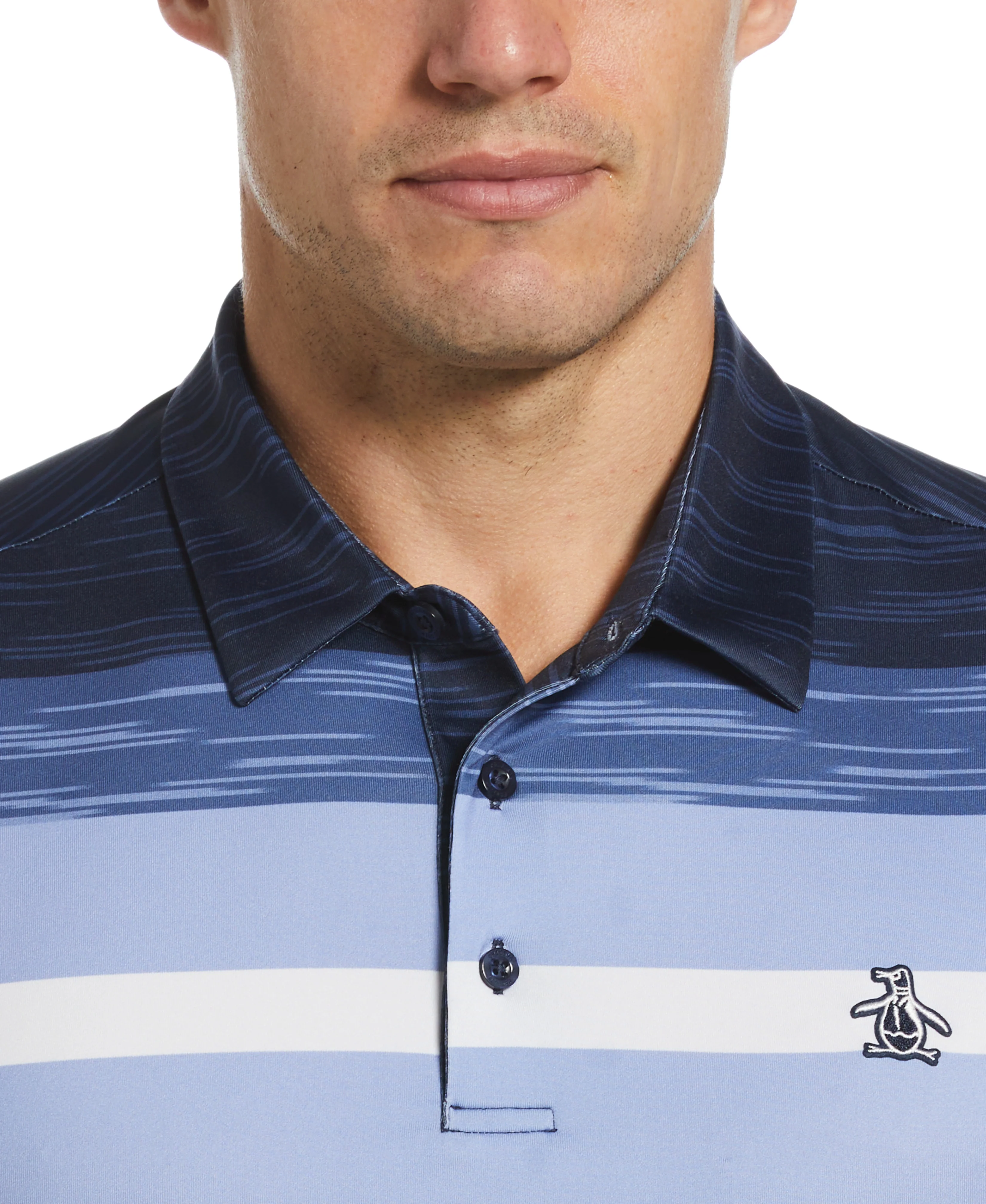 Color Block Marl Stripe Golf Polo - Image 6