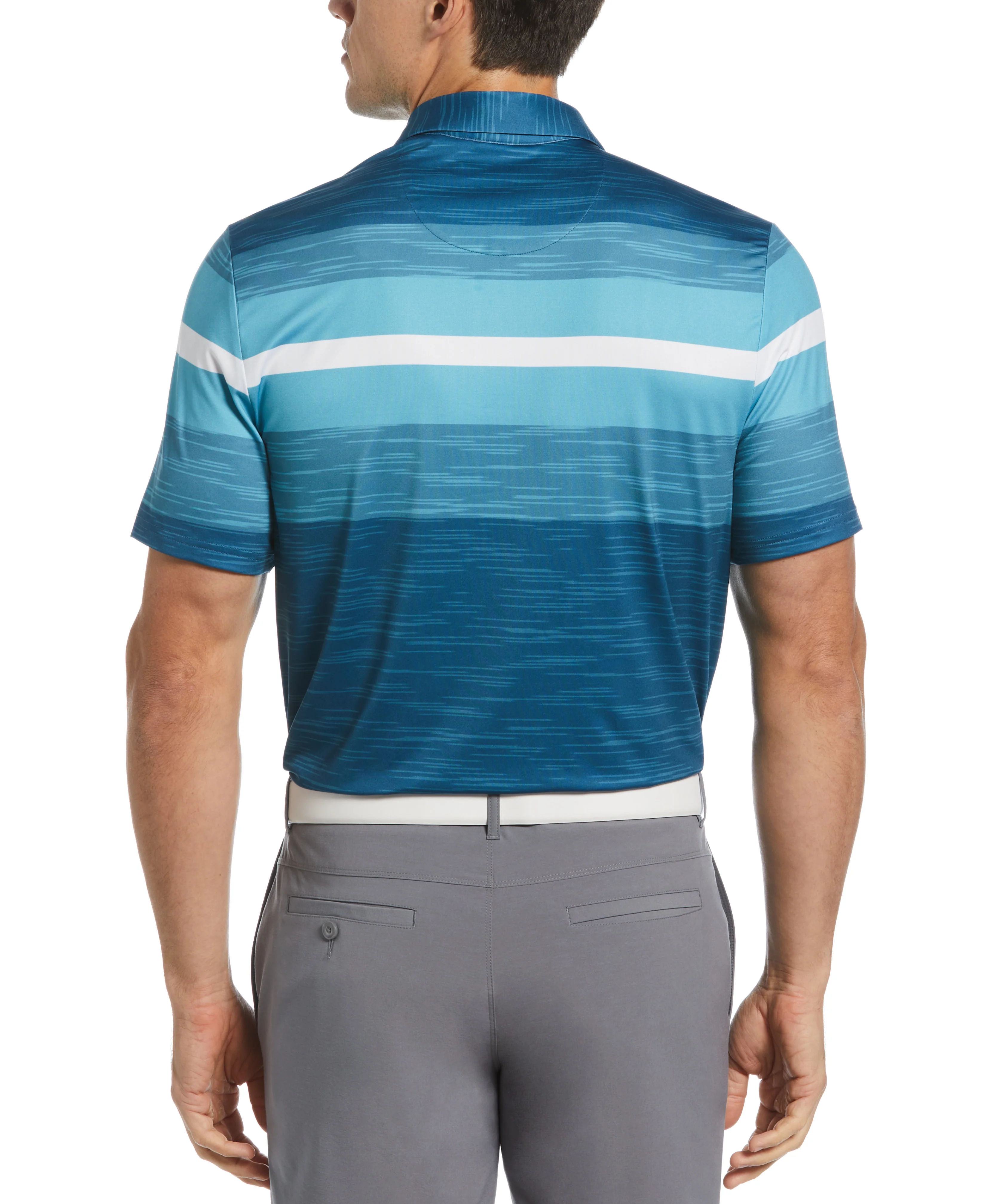 Color Block Marl Stripe Golf Polo - Image 8