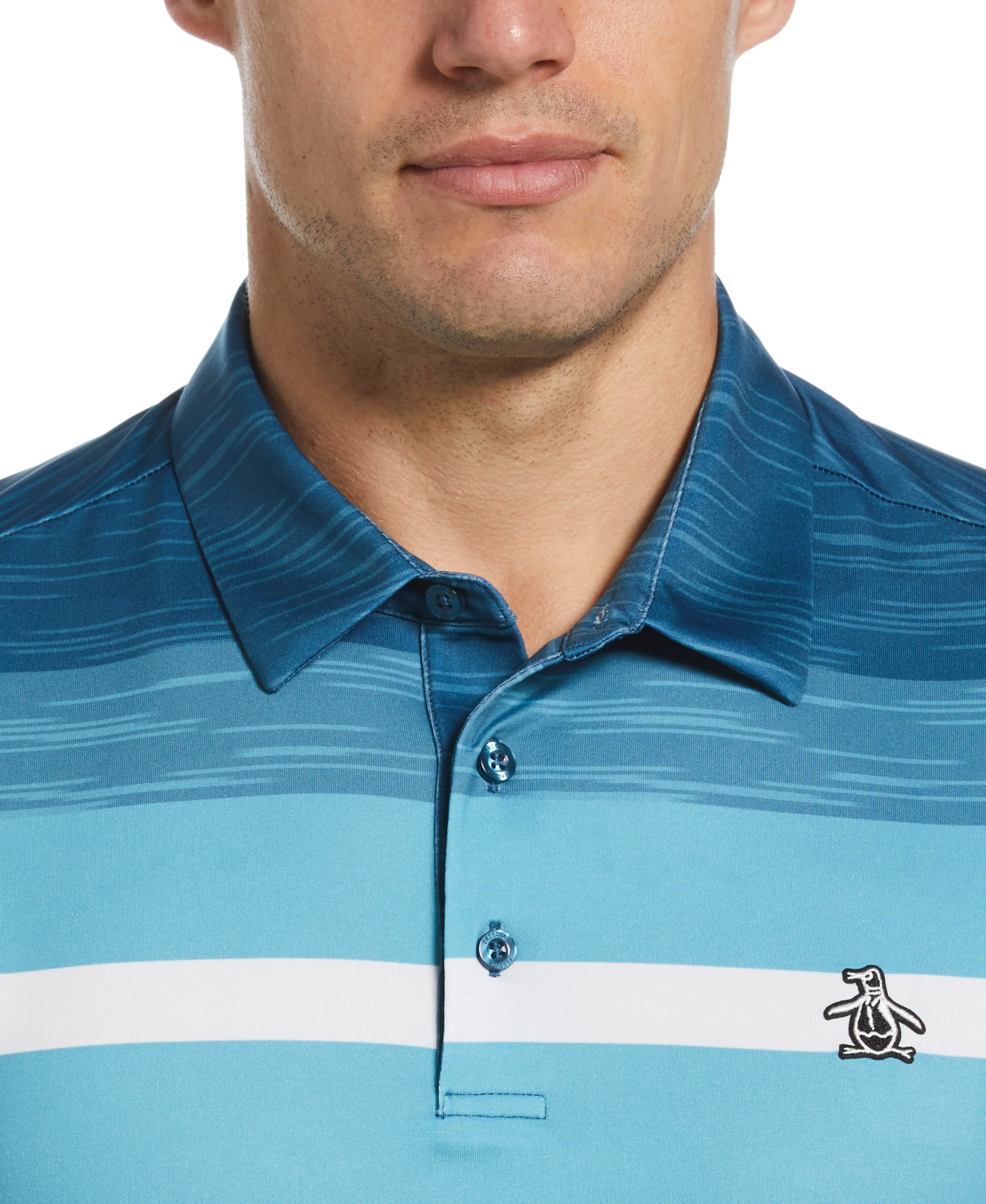 Color Block Marl Stripe Golf Polo - Image 9