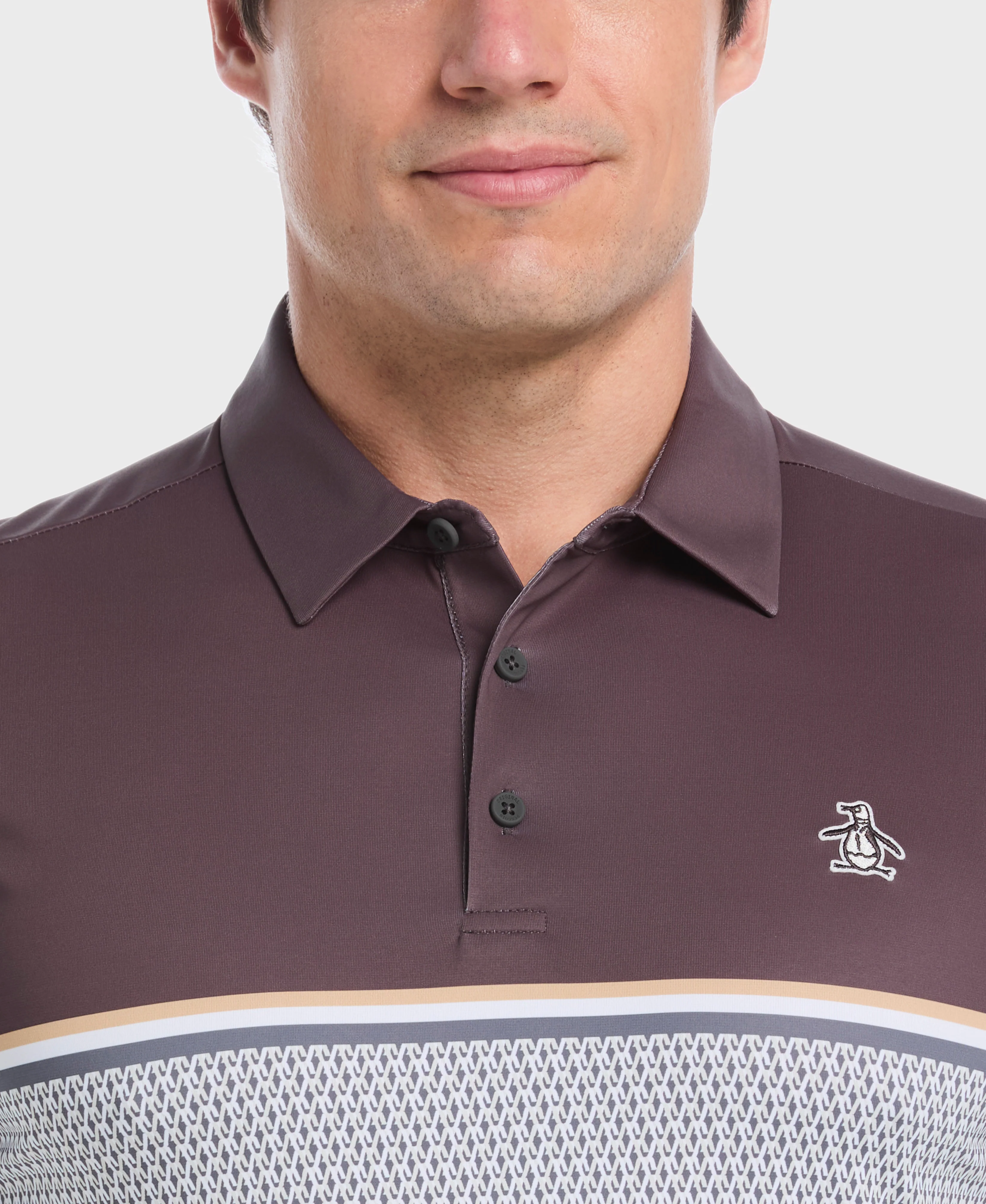 Color Block "P" Print Golf Polo - Image 3