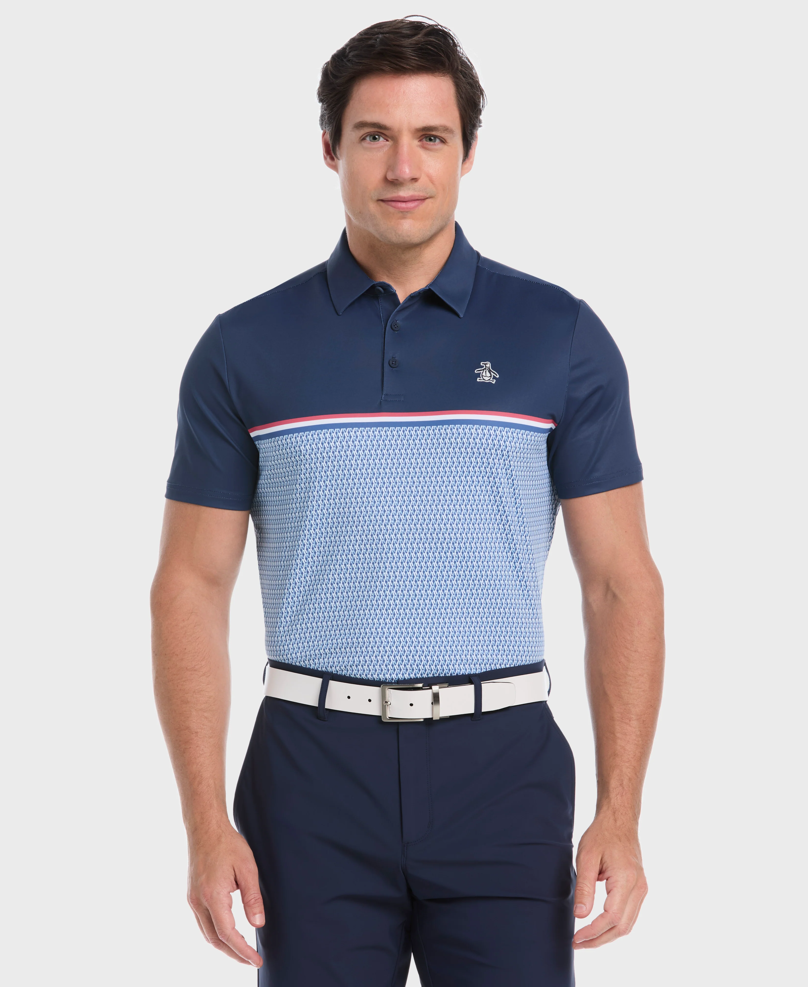 Color Block "P" Print Golf Polo - Image 5
