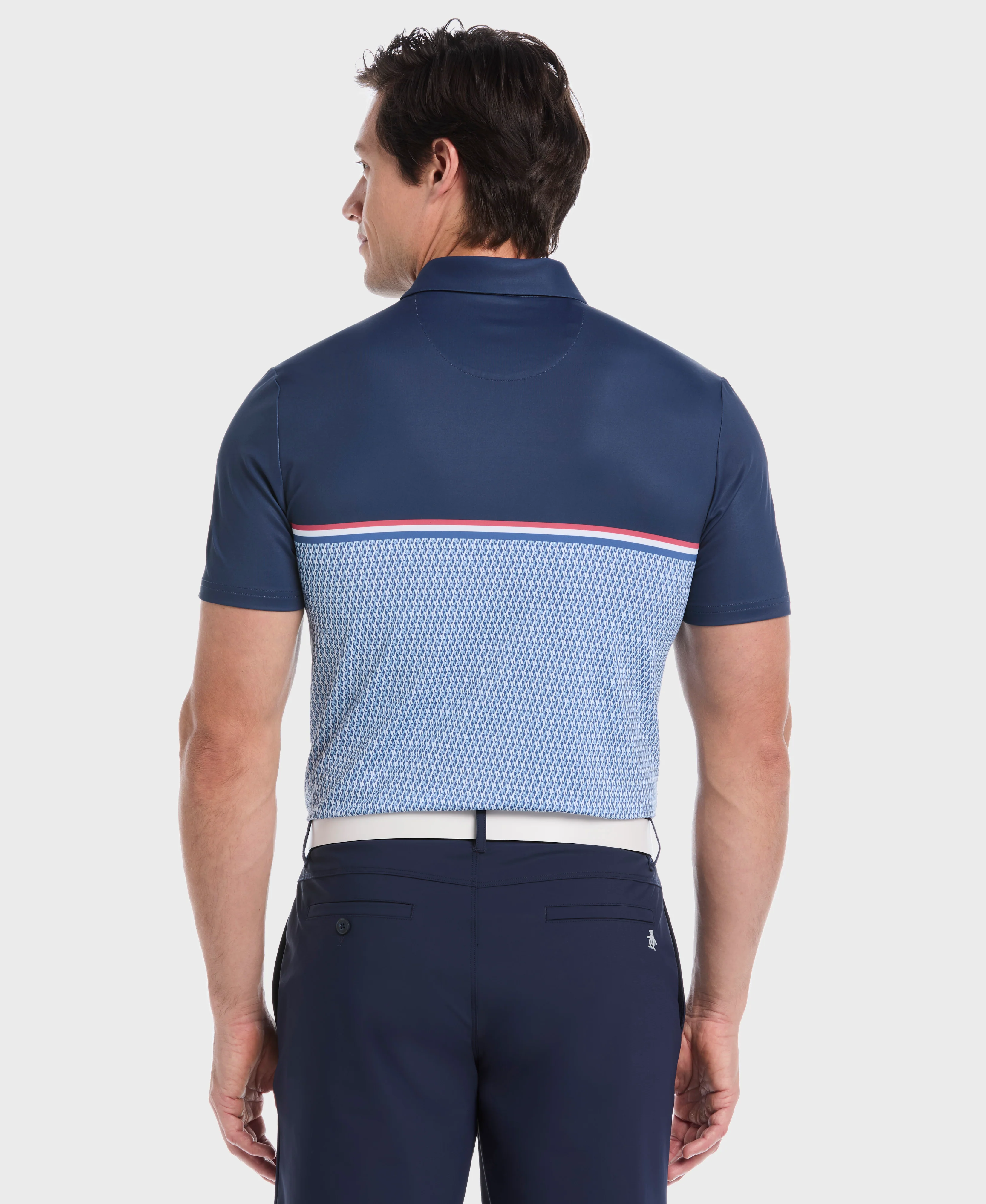 Color Block "P" Print Golf Polo - Image 6