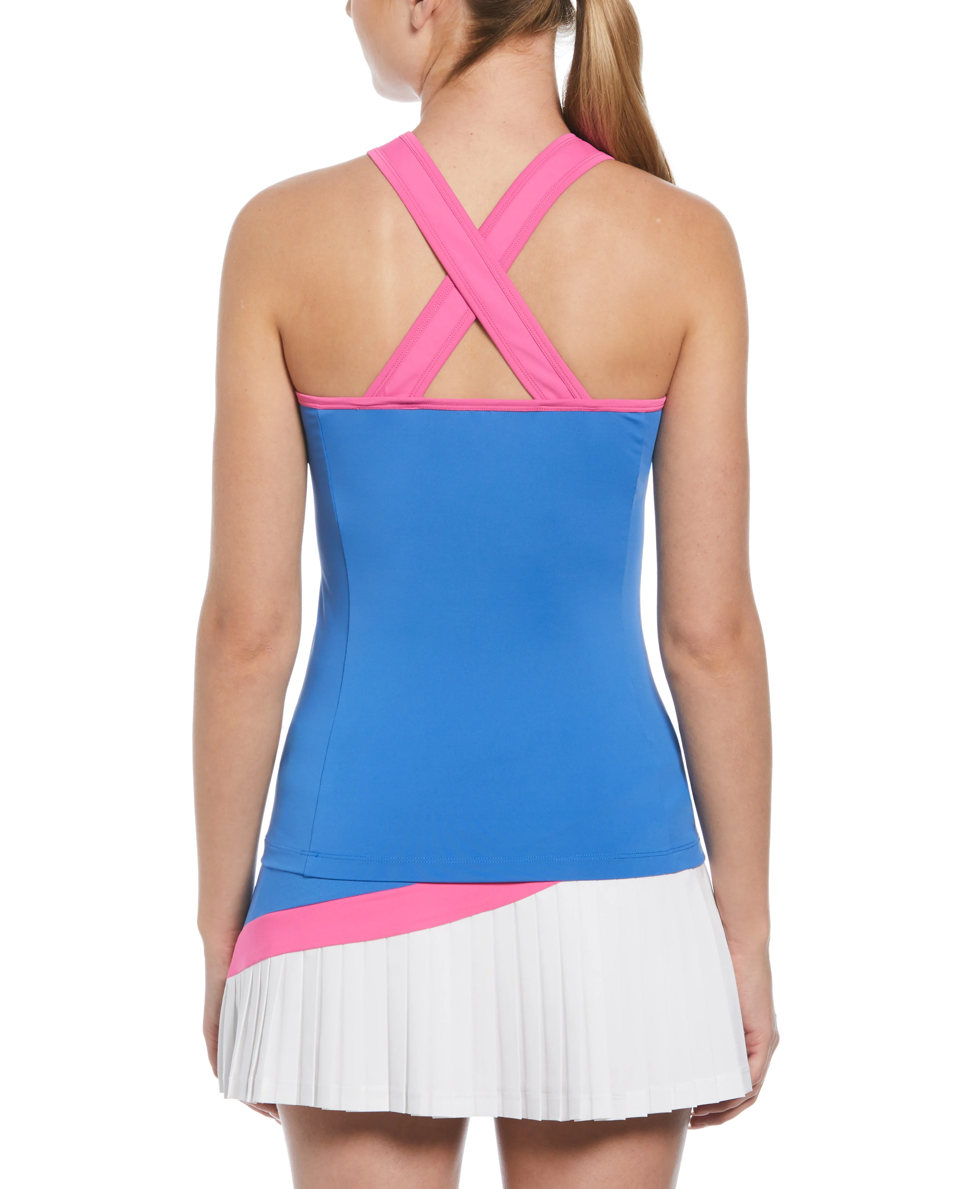 Women's Color Block Quarter Zip Tennis Tank Top - Image 4