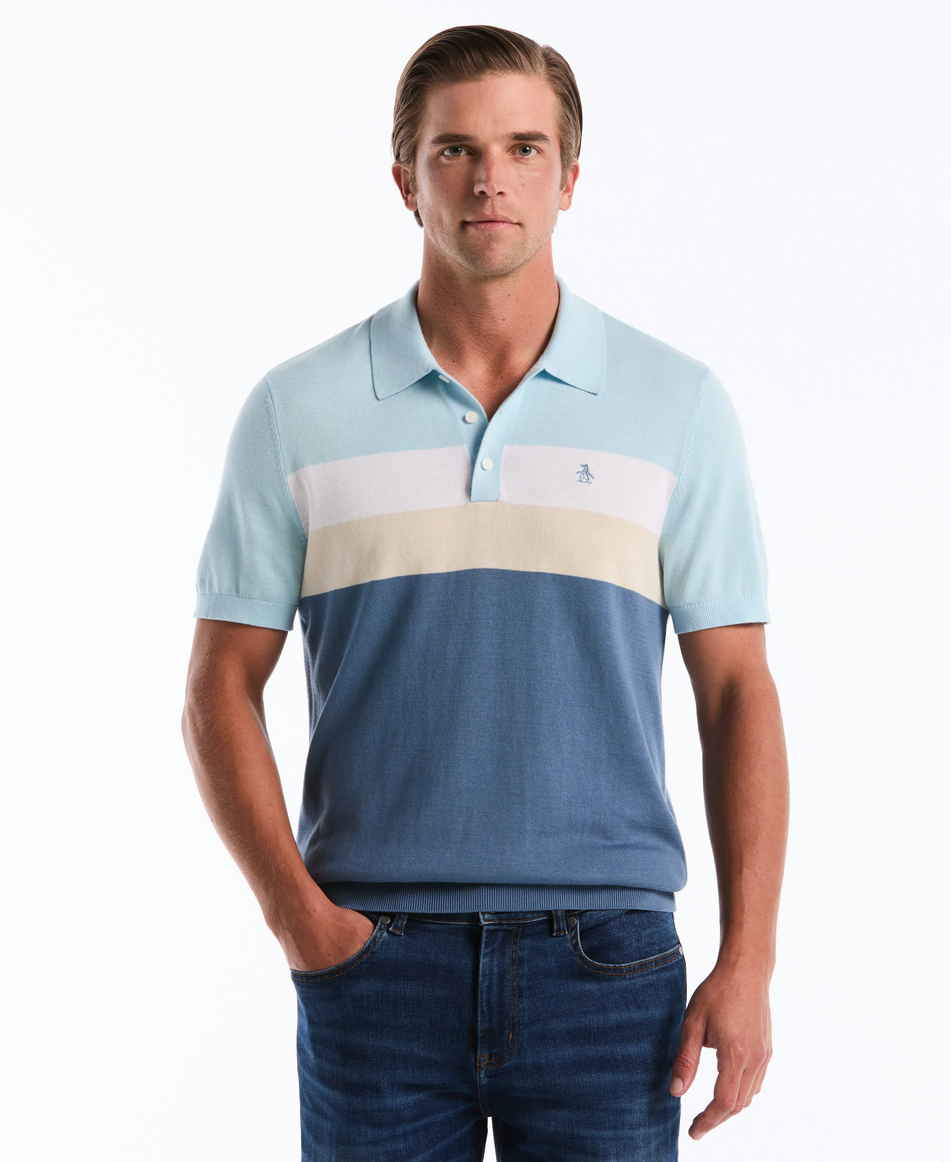 Chest Stripe Sweater Polo - Image 5