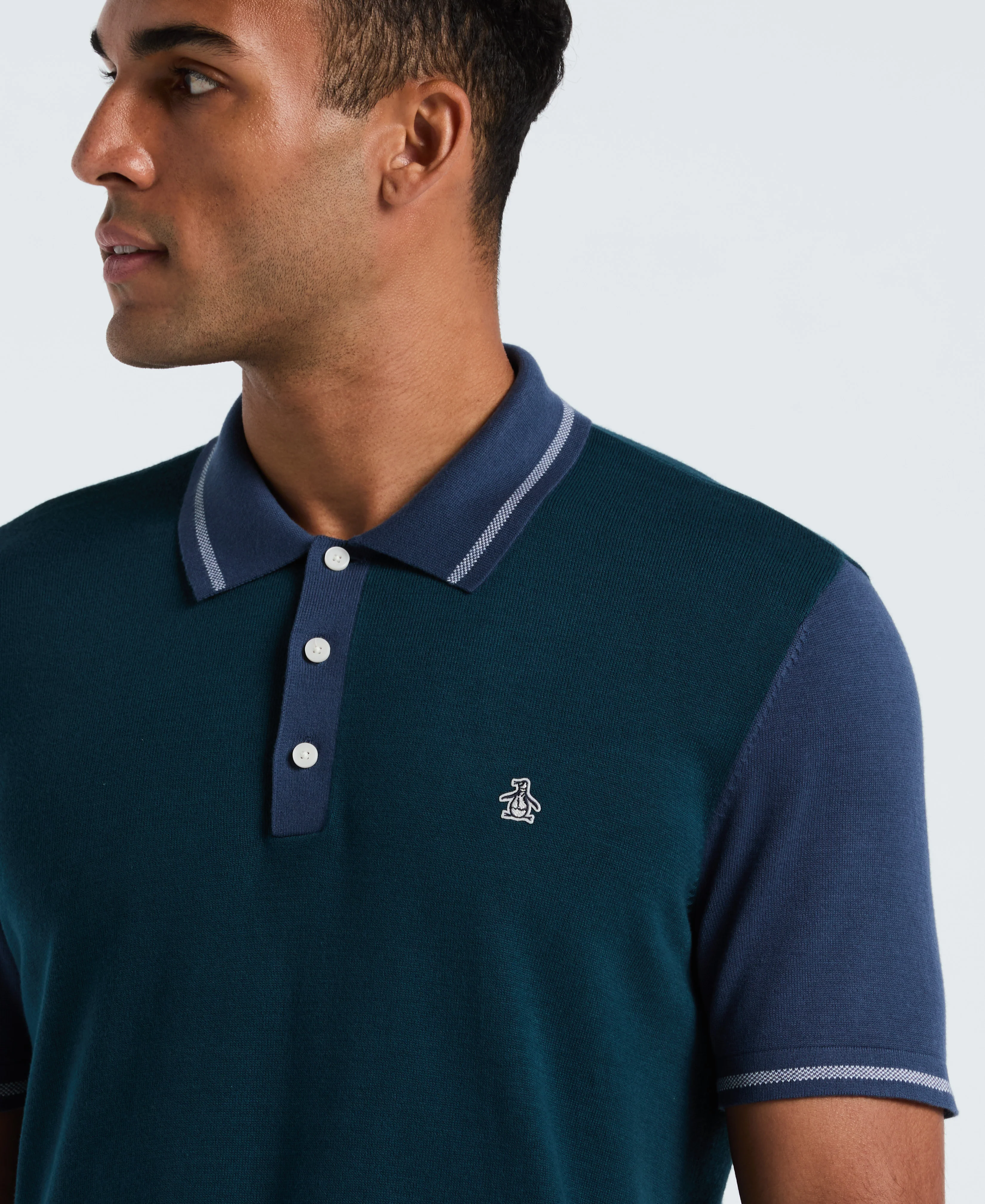 Cotton Colorblock Sweater Polo - Image 3