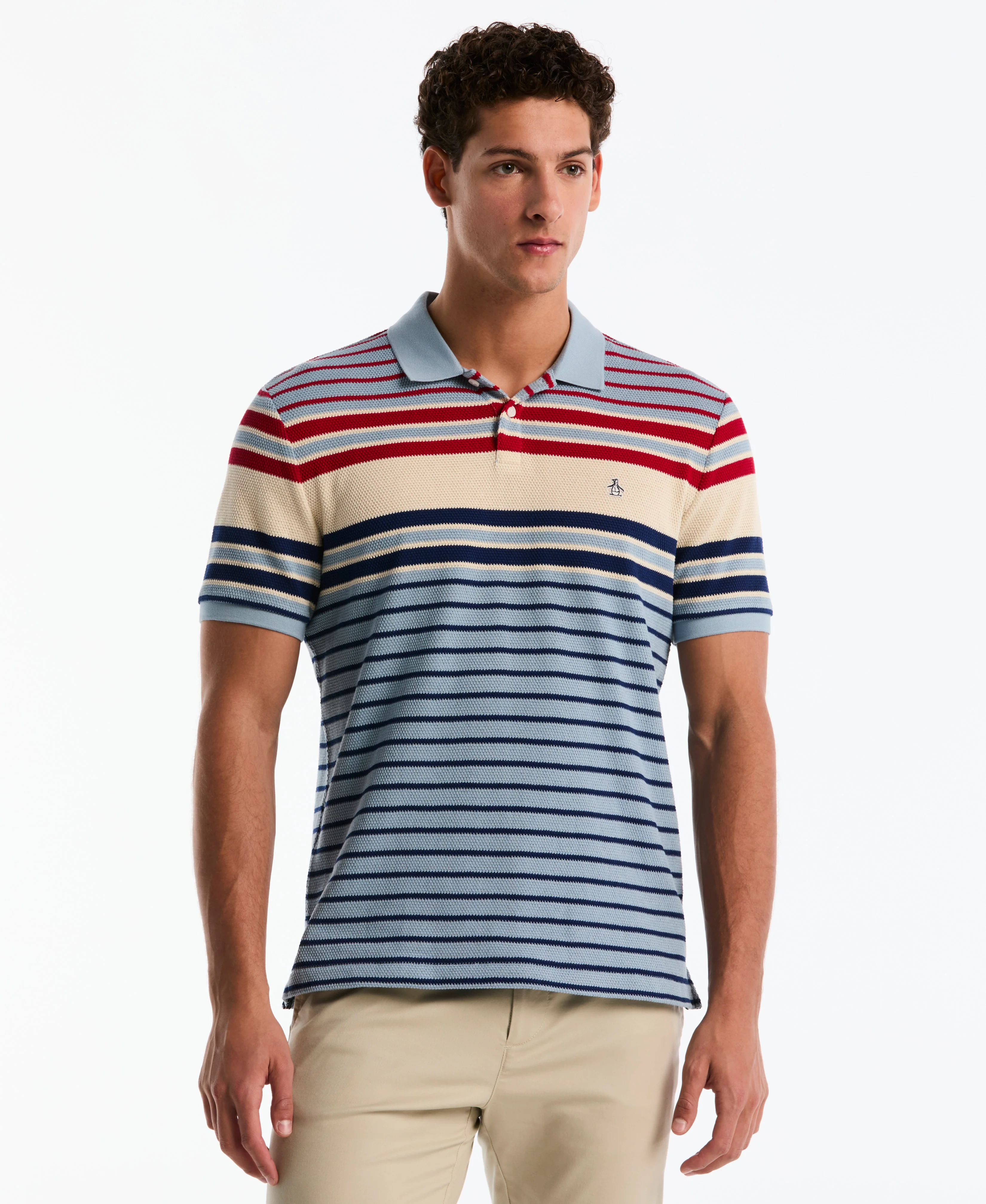 Crochet Engineered Stripe Polo