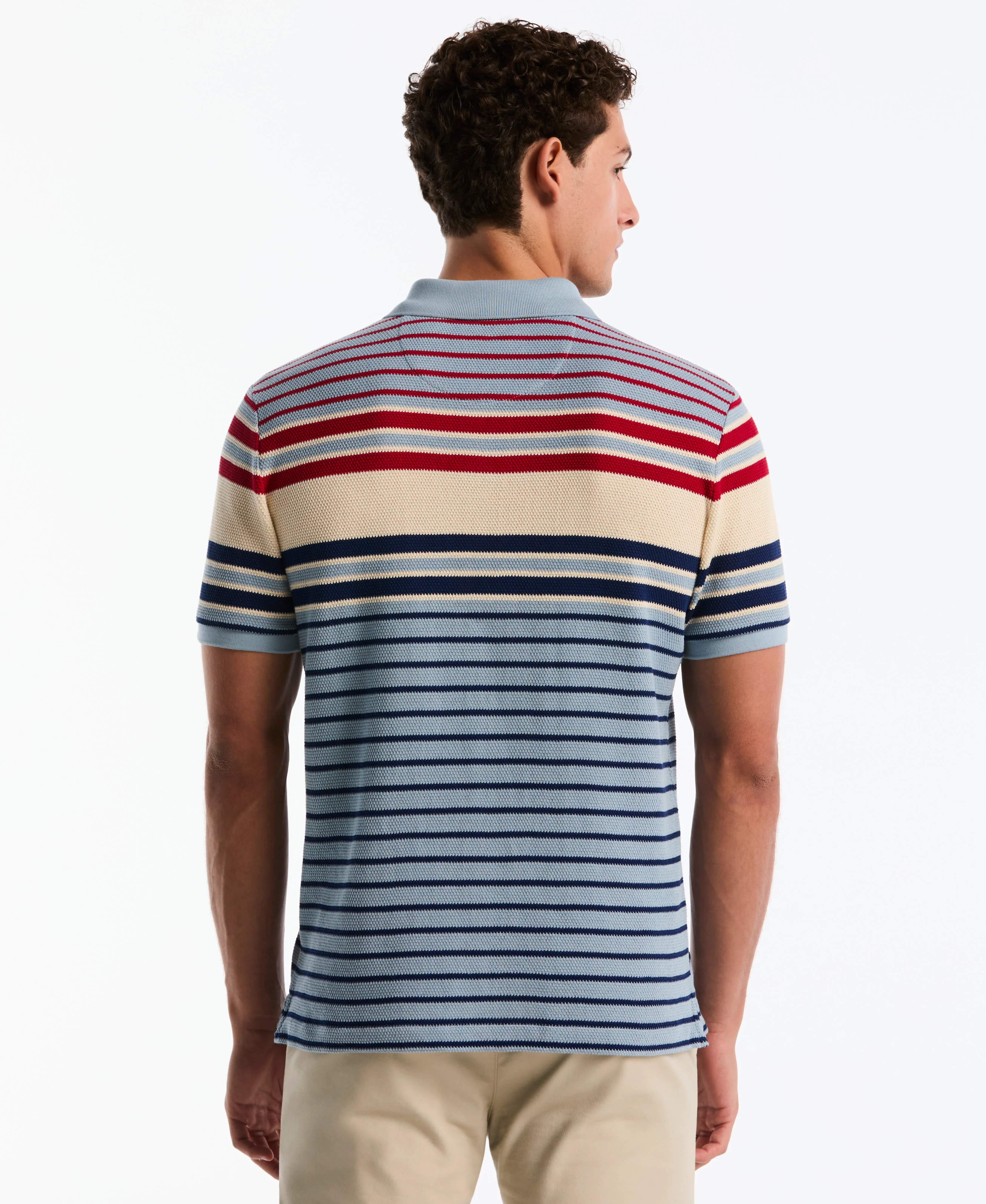 Crochet Engineered Stripe Polo - Image 2