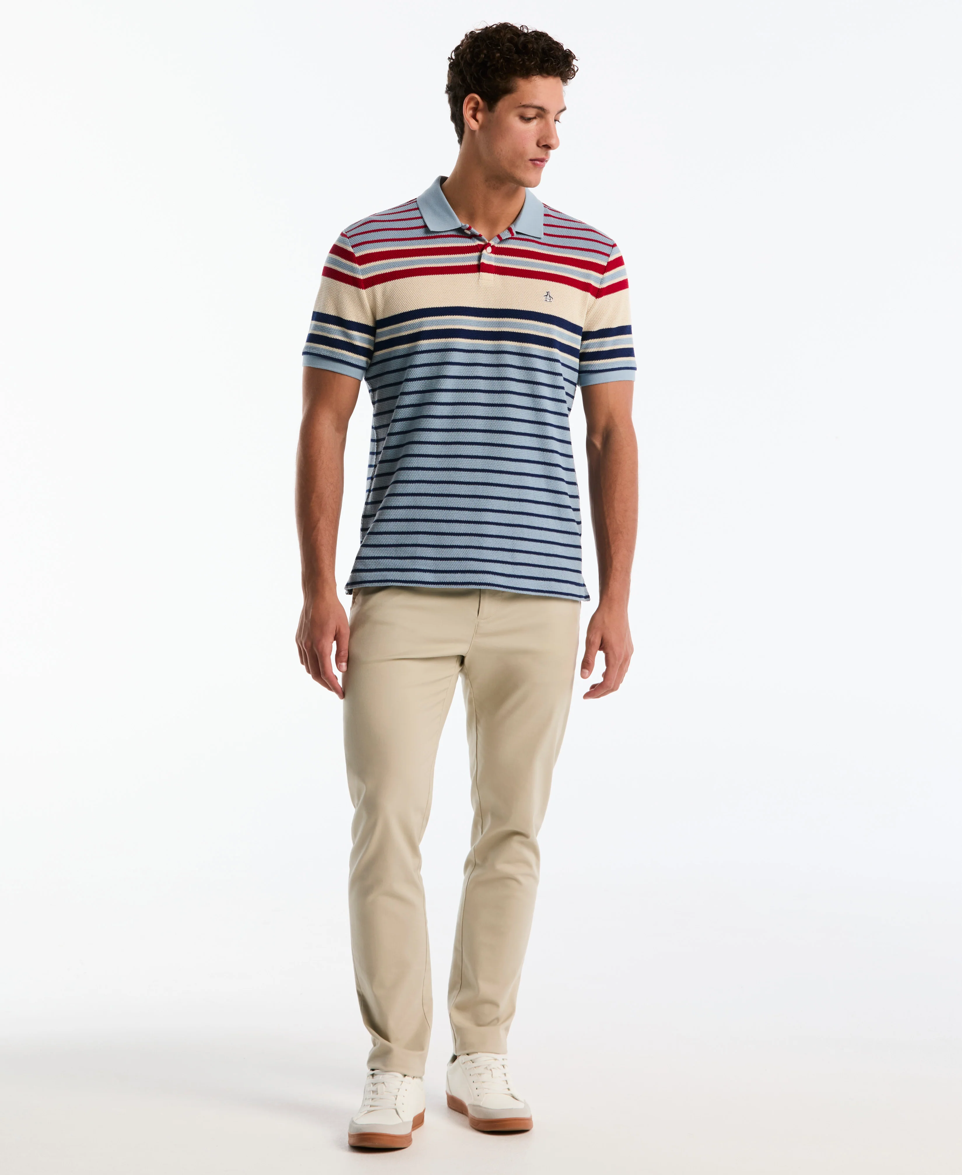 Crochet Engineered Stripe Polo - Image 4