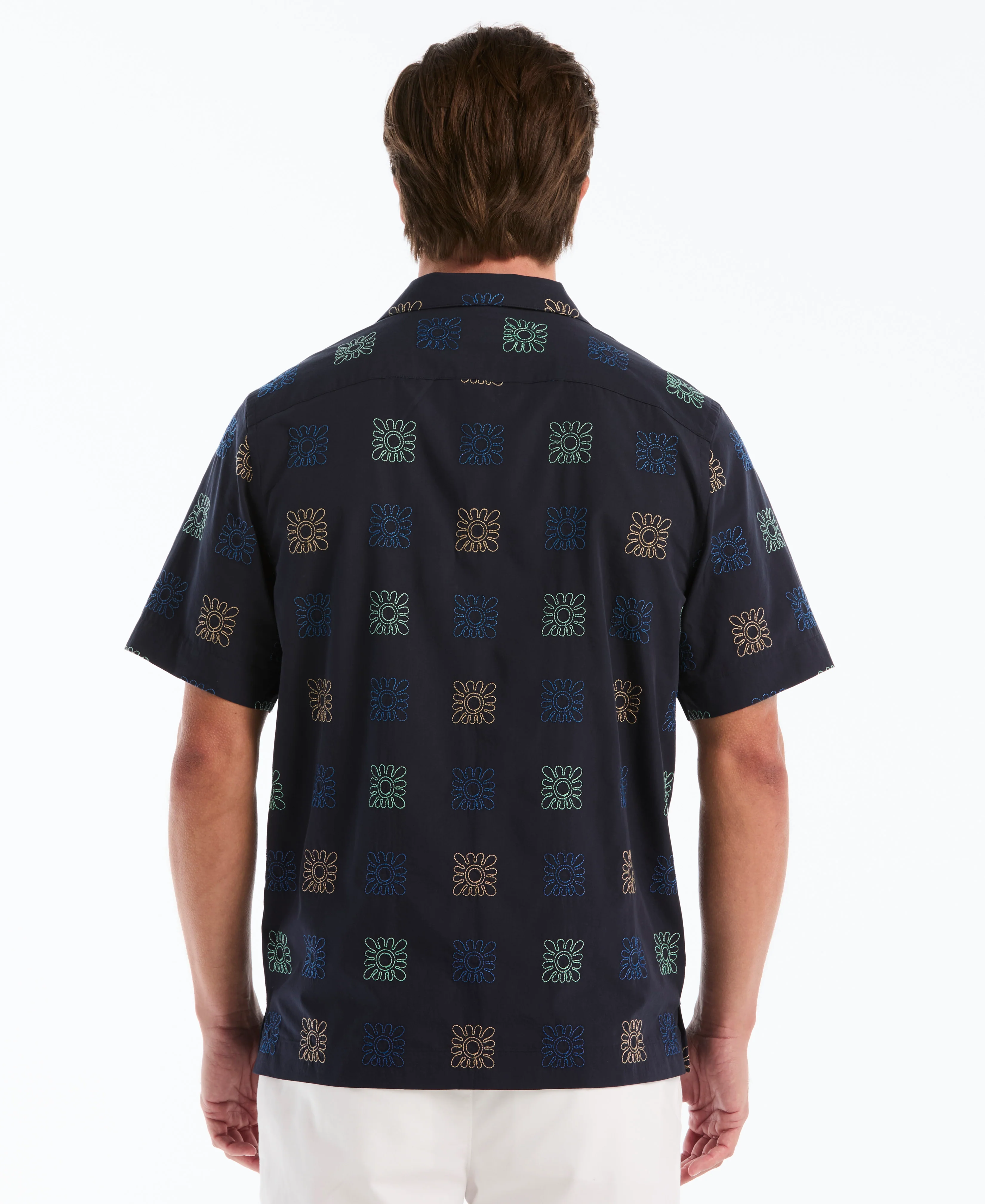 Embroidered Button-Up Camp Shirt - Image 2