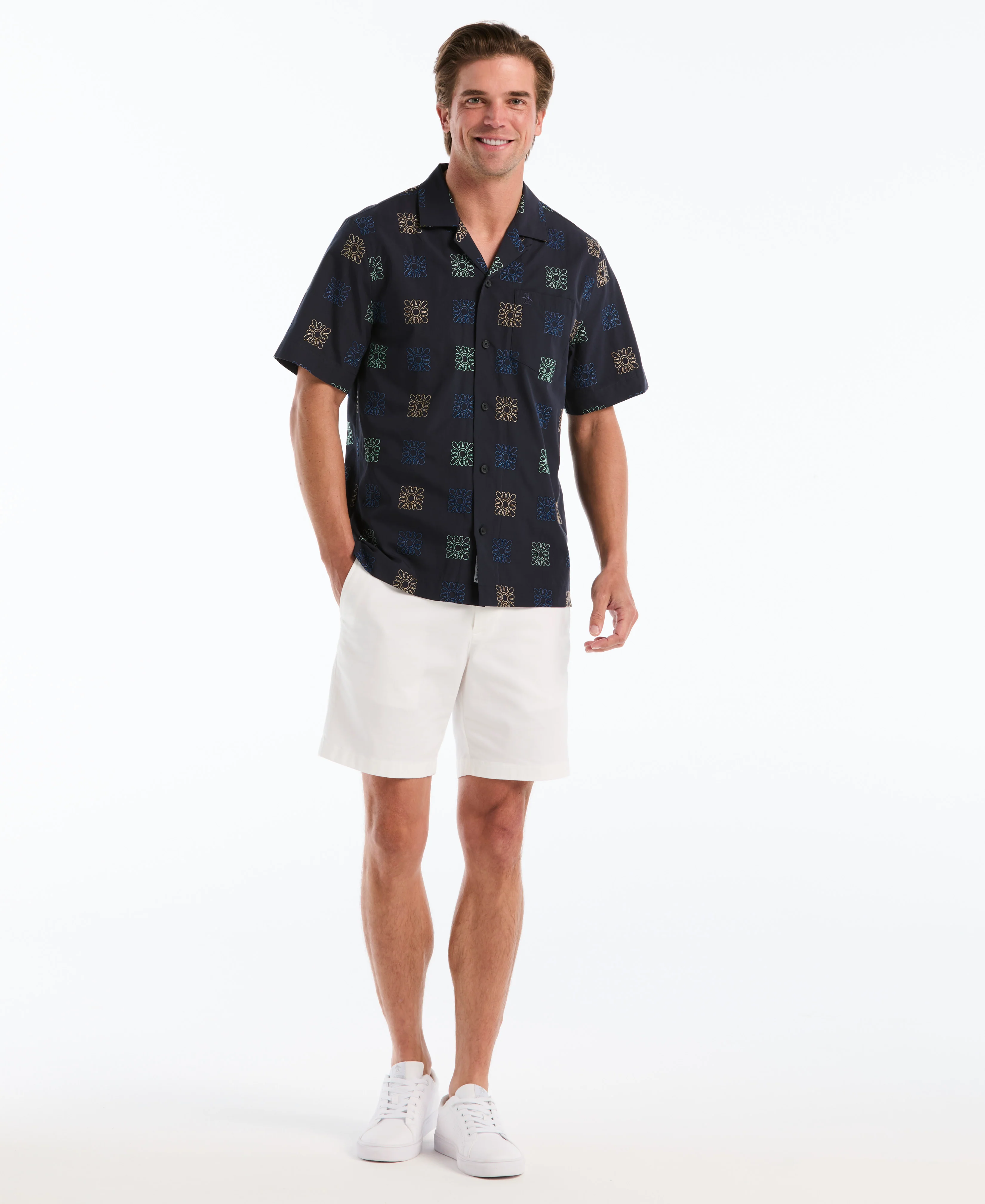 Embroidered Button-Up Camp Shirt - Image 4