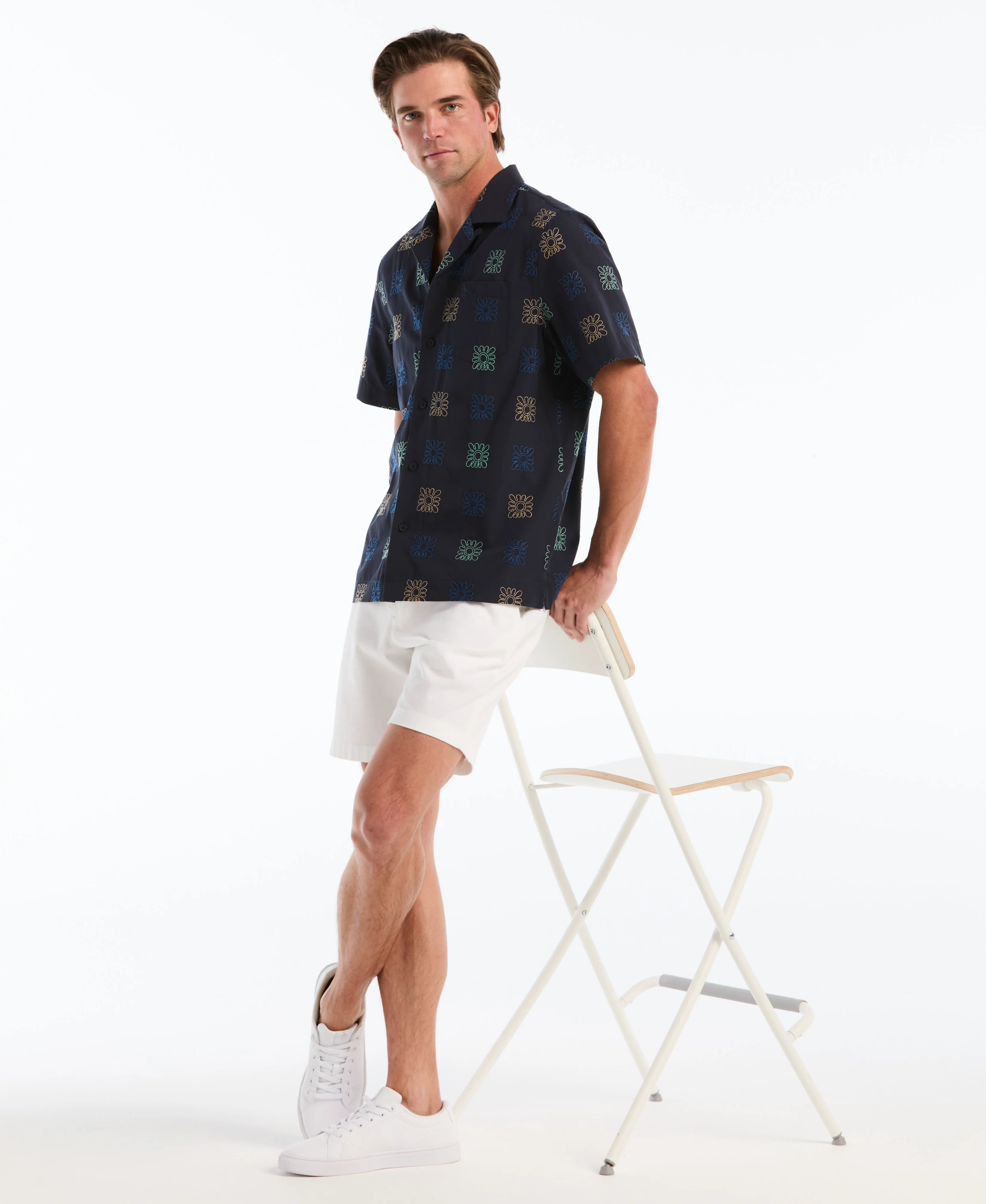 Embroidered Button-Up Camp Shirt - Image 5