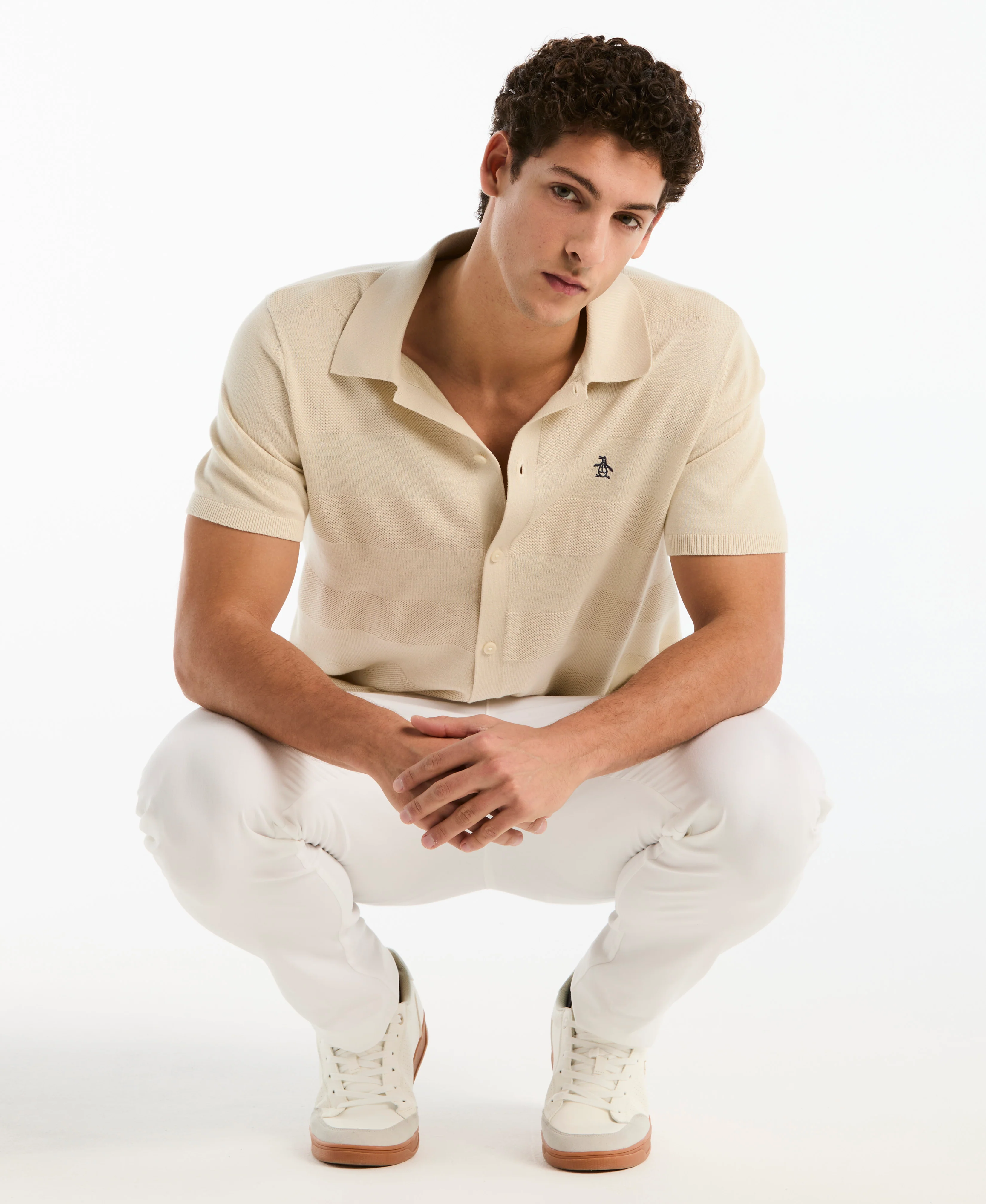 Honeycomb Striped Sweater Polo - Image 10