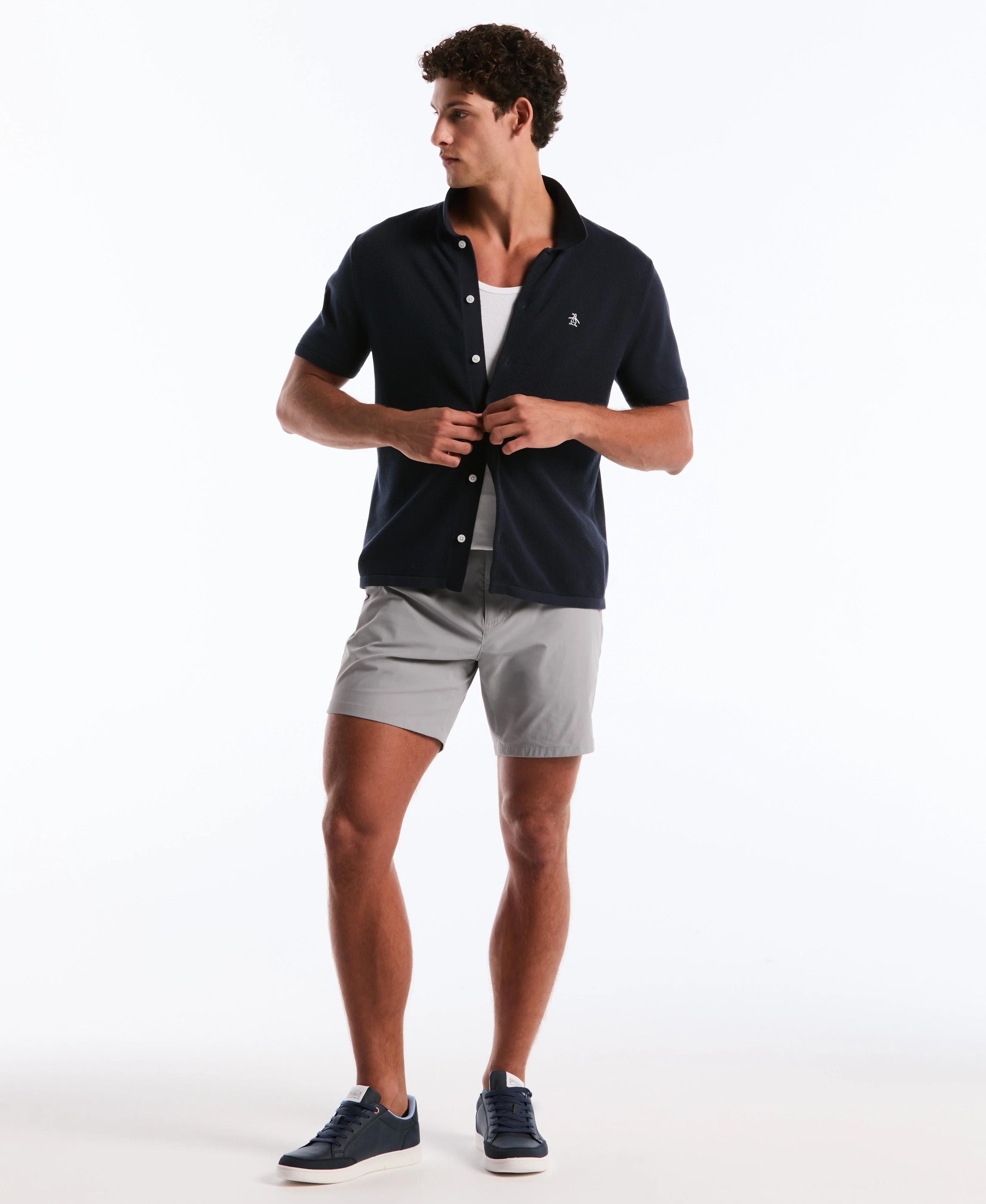 Honeycomb Button-Up Sweater Polo - Image 4
