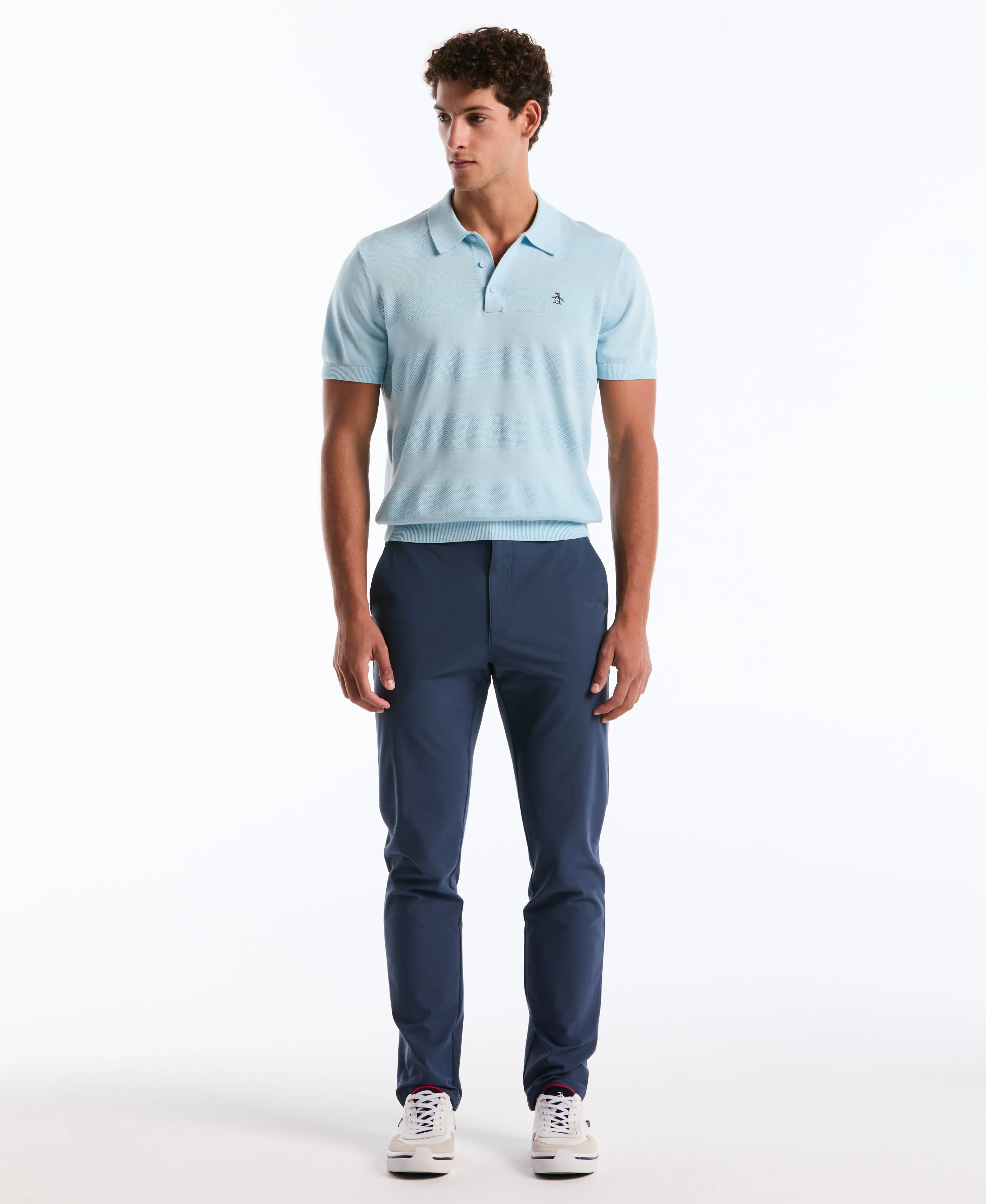 Honeycomb Stripe Stitch Sweater Polo - Image 4