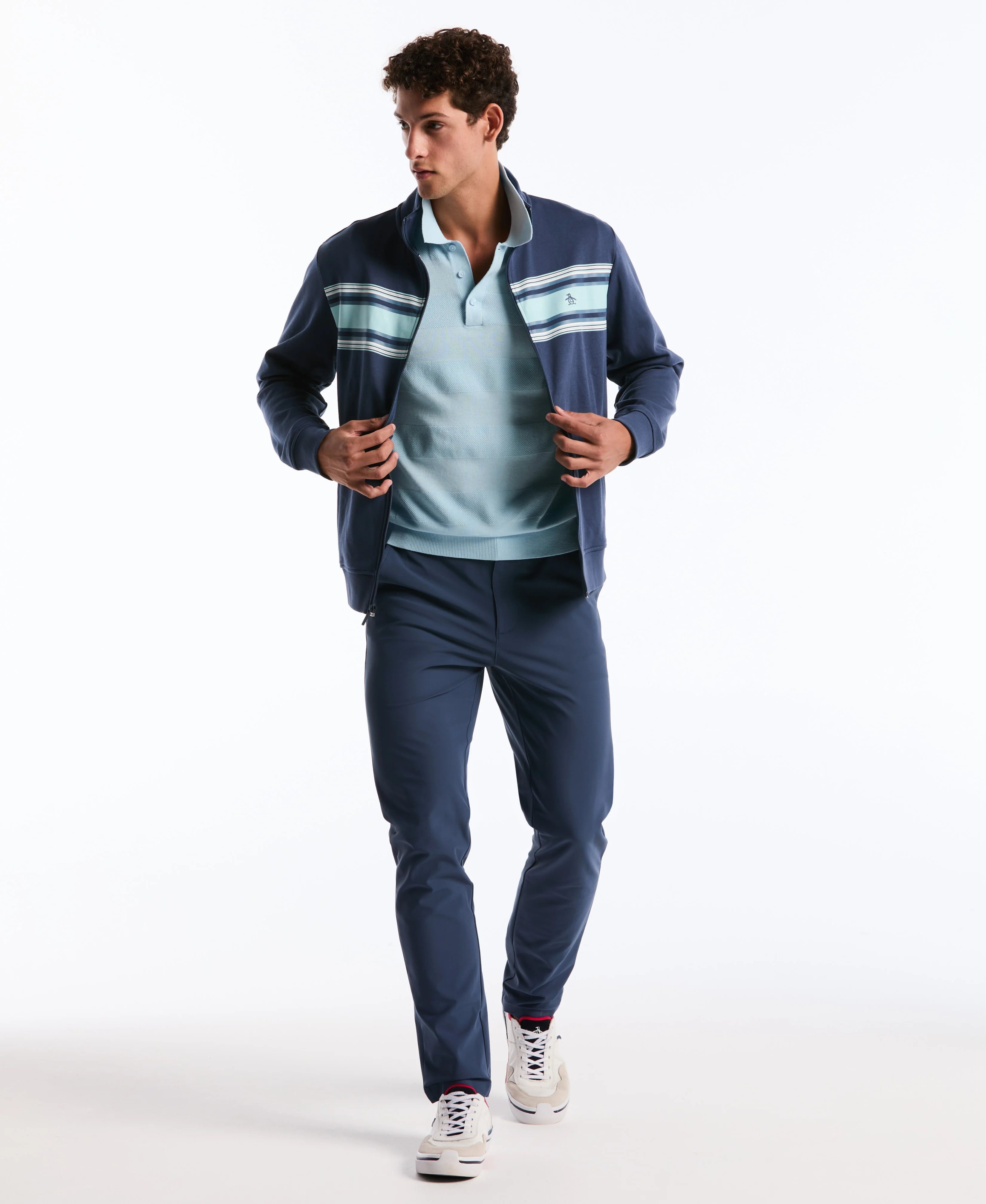 Honeycomb Stripe Stitch Sweater Polo - Image 5