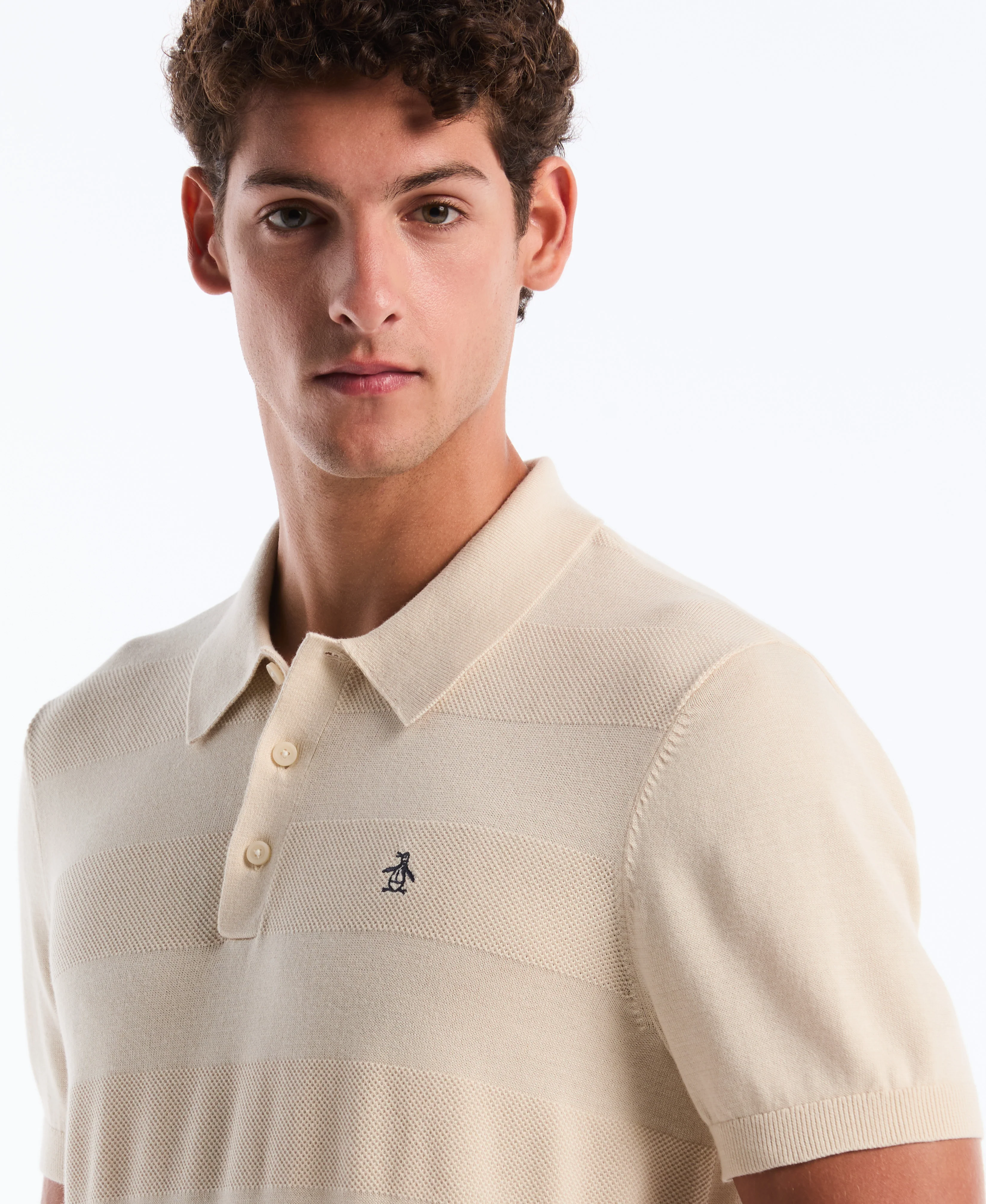 Honeycomb Stripe Stitch Sweater Polo - Image 8