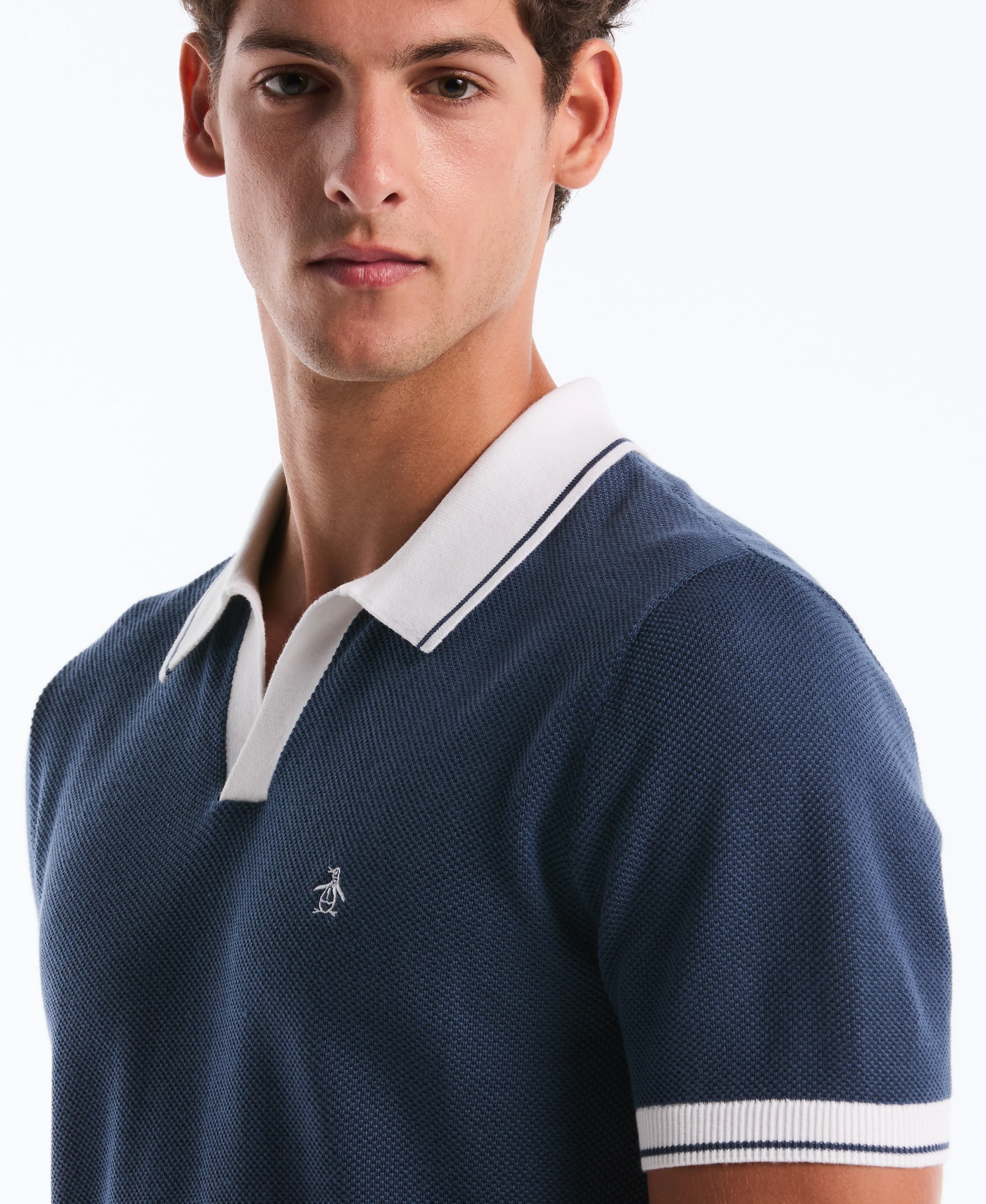 Cotton Honeycomb Sweater Polo - Image 15