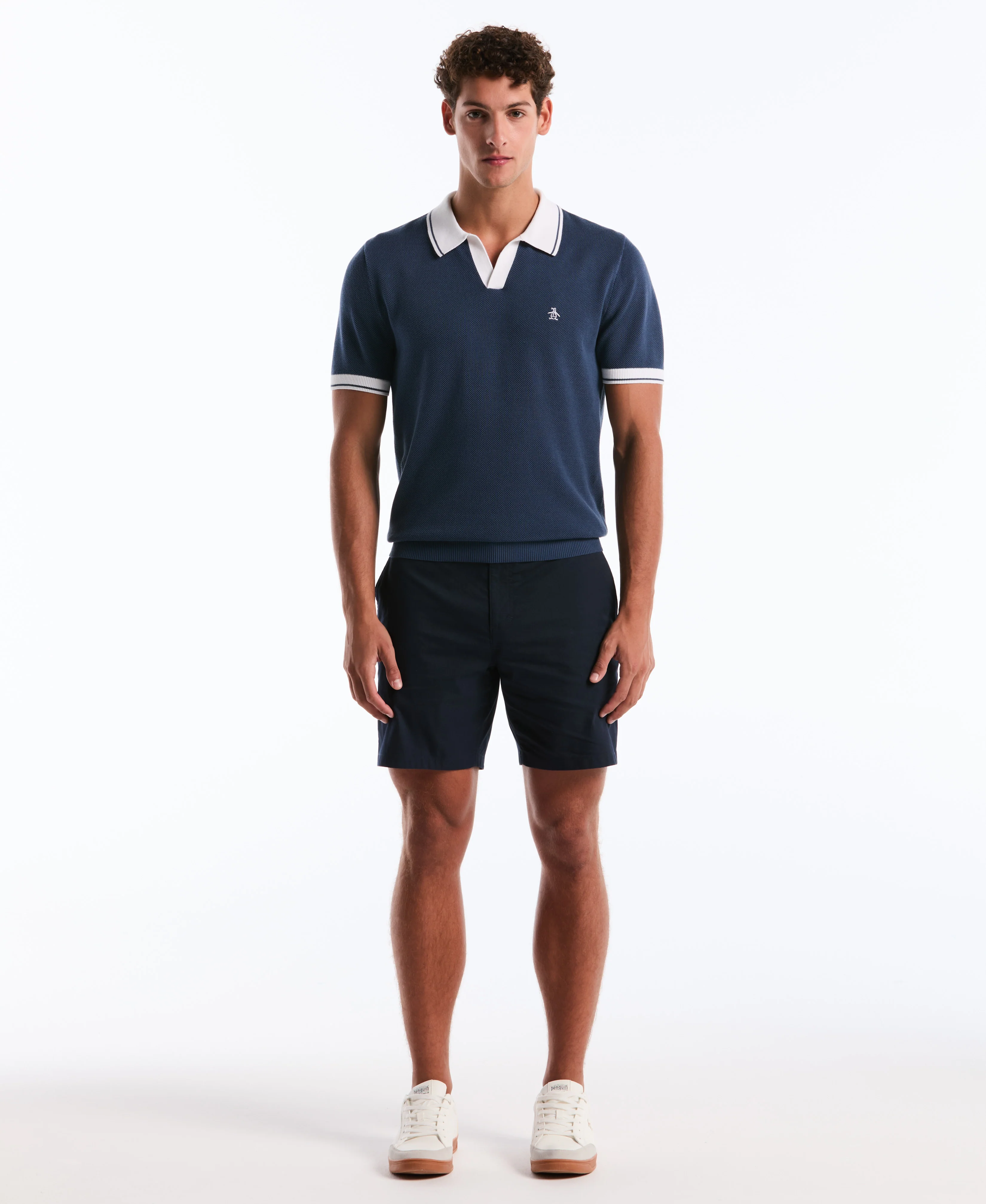 Cotton Honeycomb Sweater Polo - Image 16