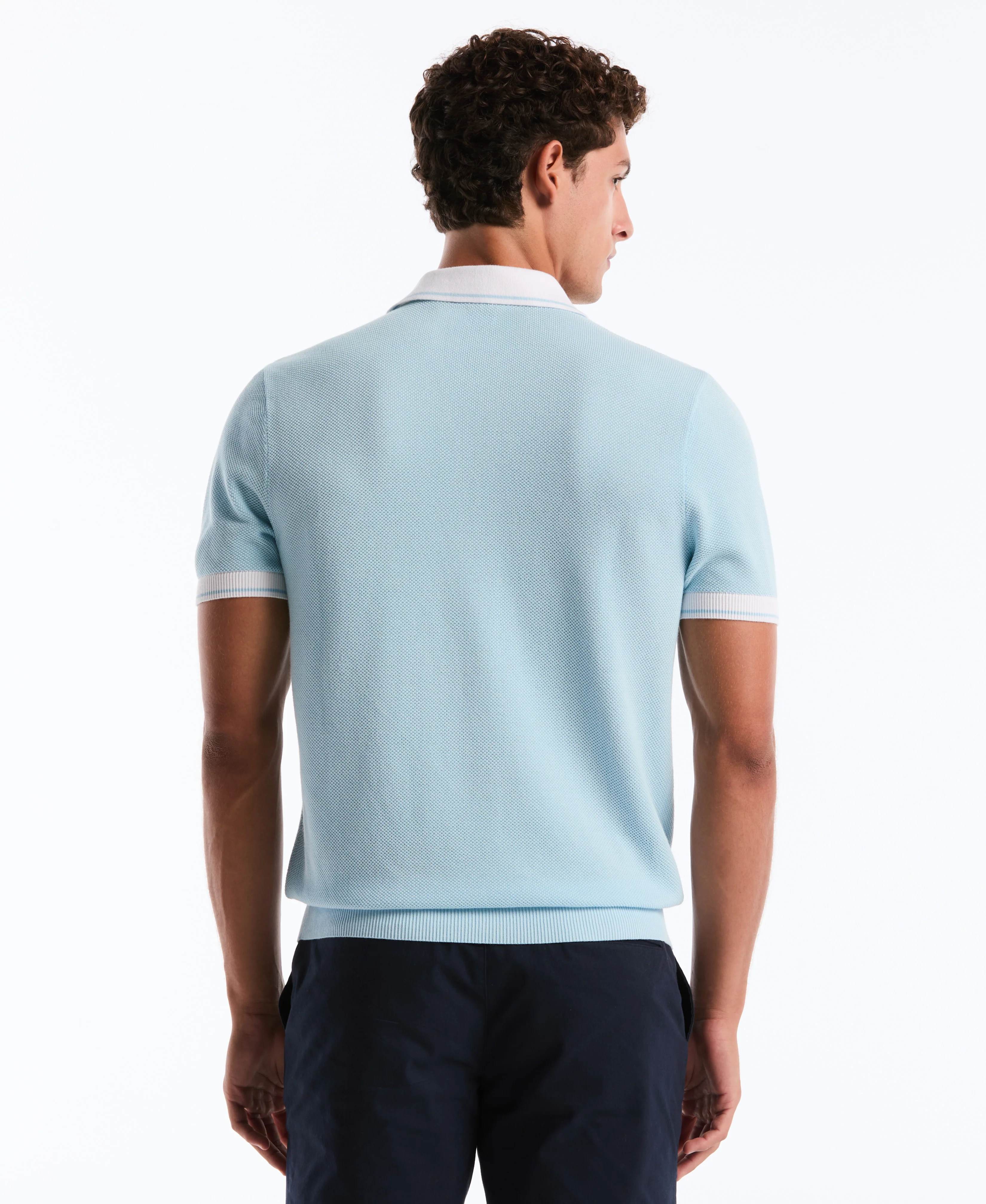 Cotton Honeycomb Sweater Polo - Image 18