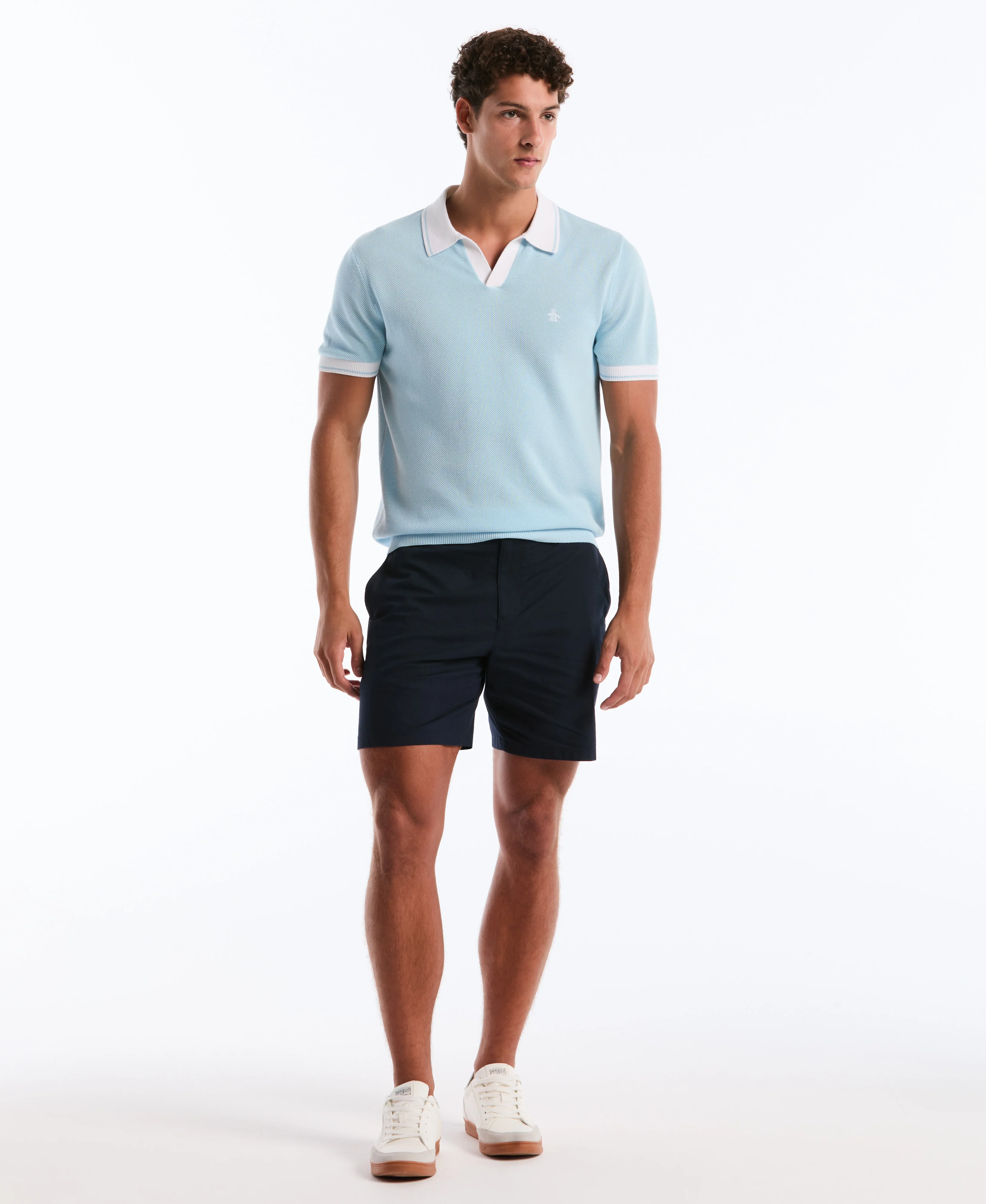 Cotton Honeycomb Sweater Polo - Image 20