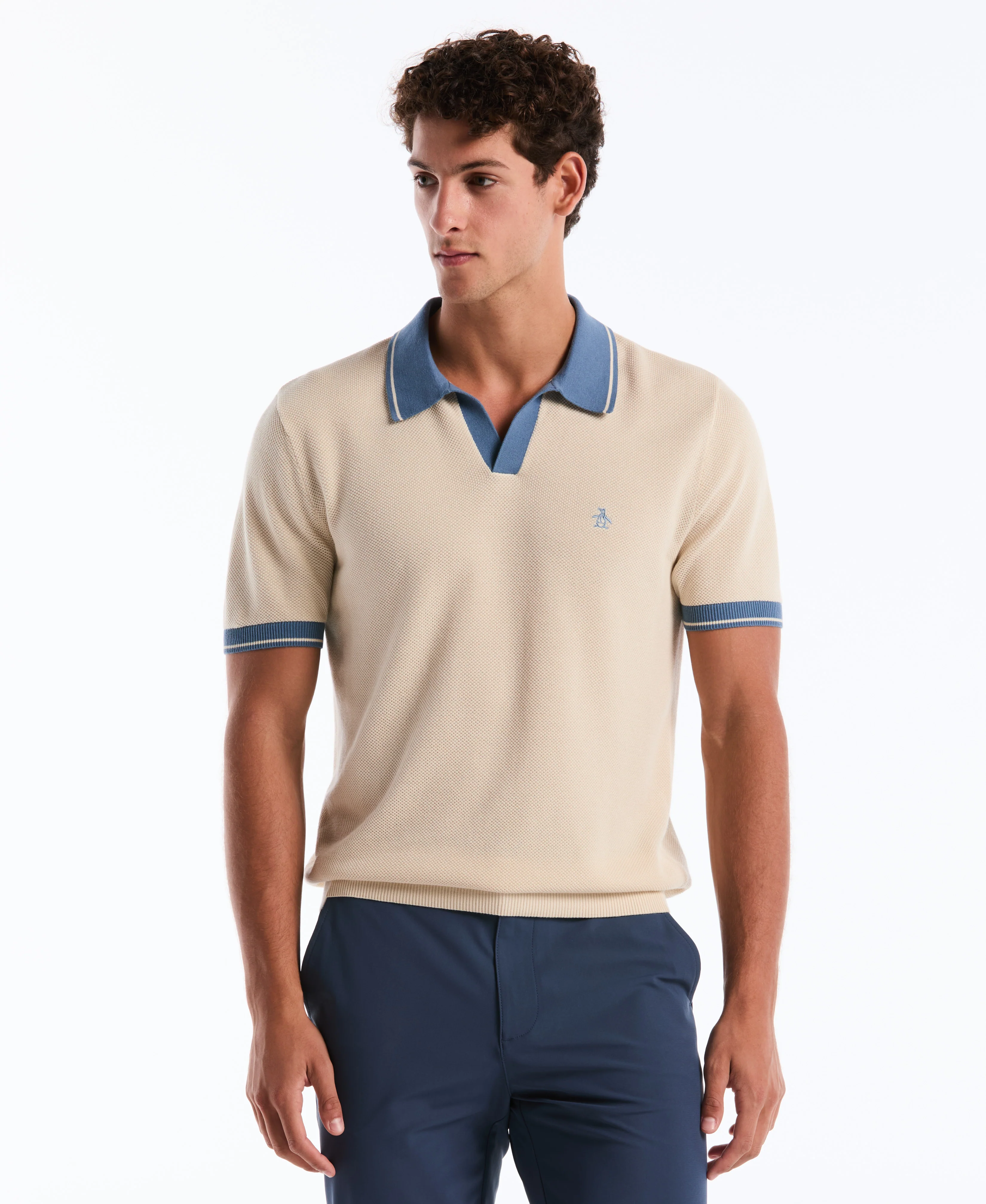 Cotton Honeycomb Sweater Polo - Image 21