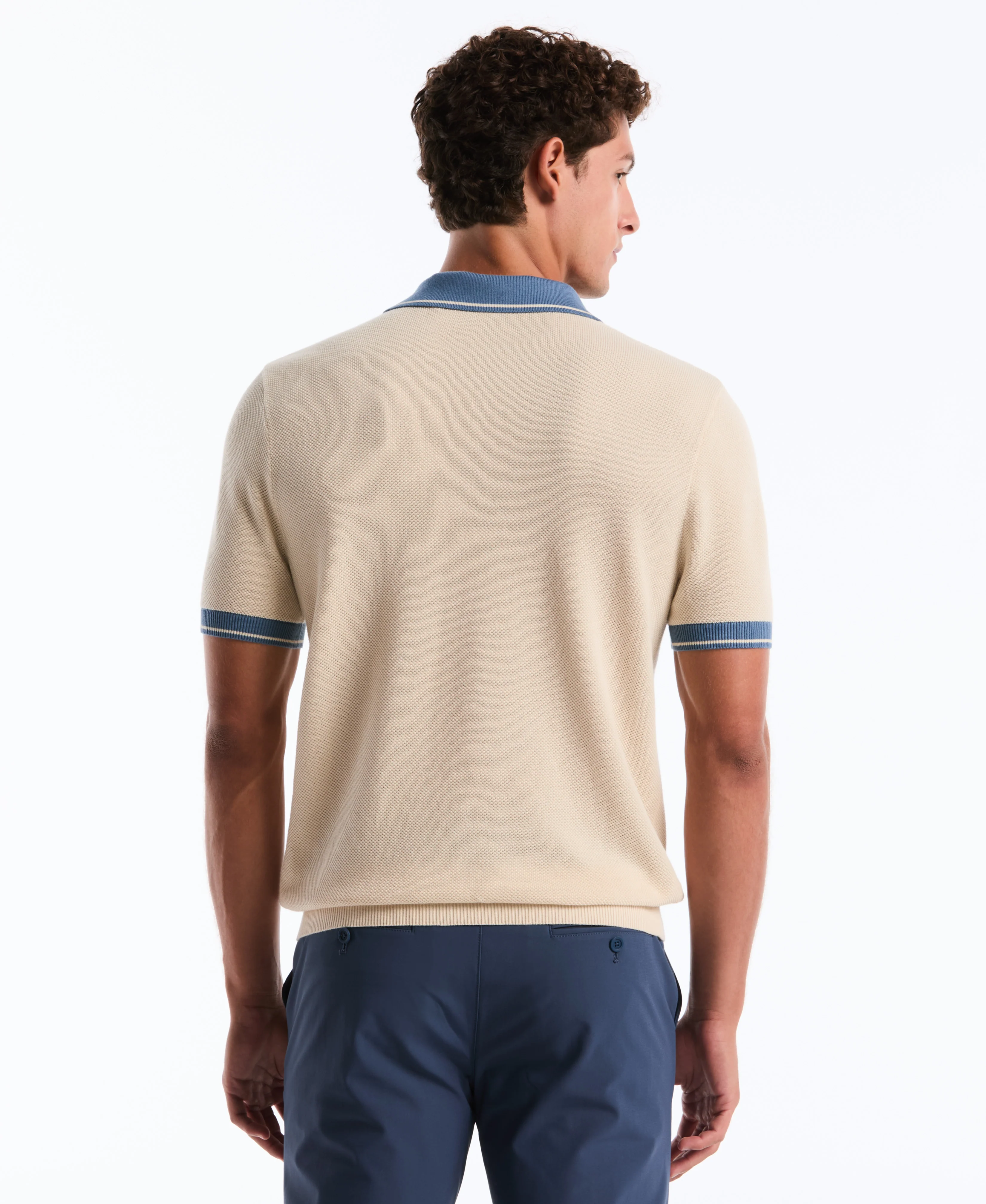 Cotton Honeycomb Sweater Polo - Image 22