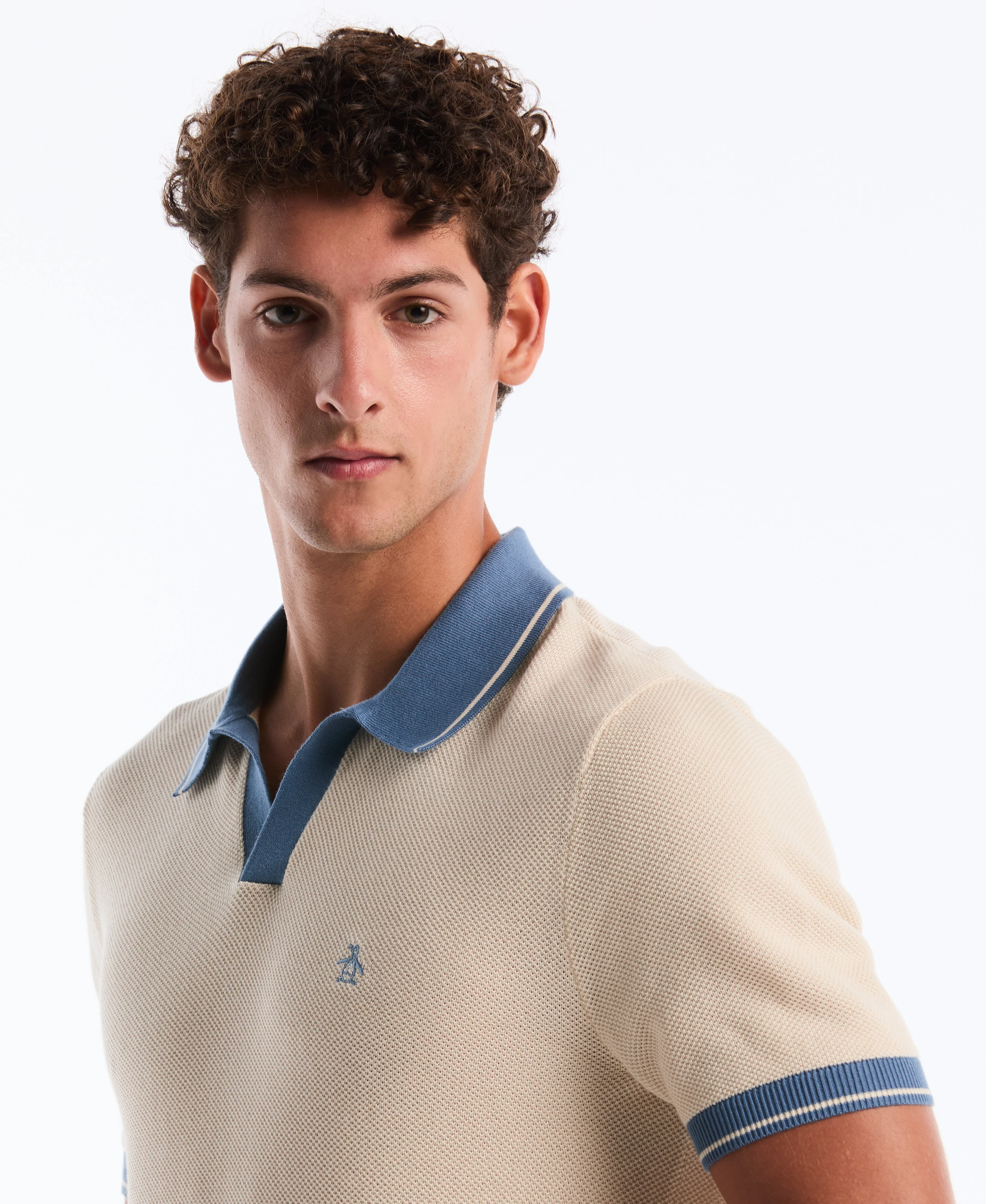 Cotton Honeycomb Sweater Polo - Image 23