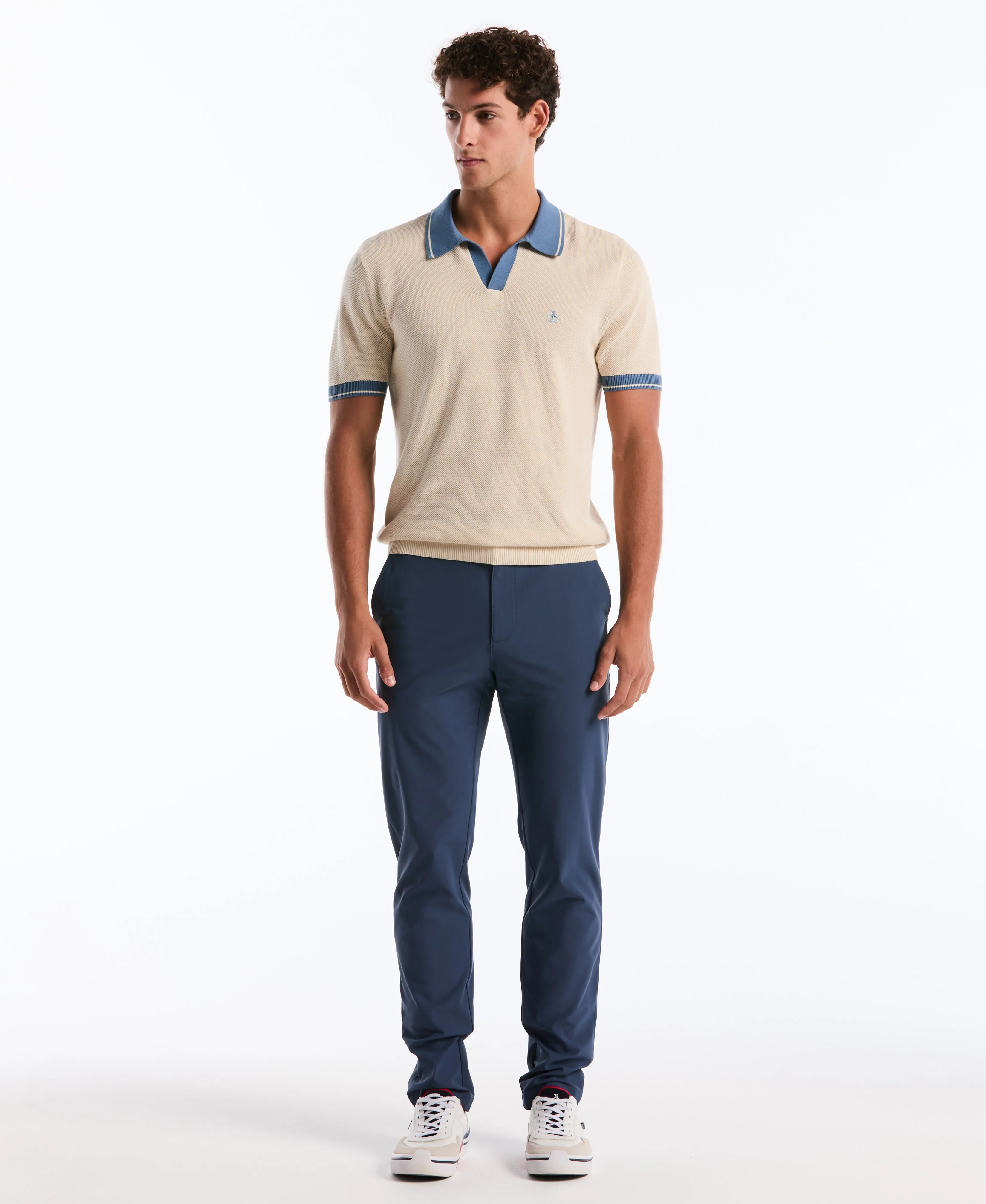 Cotton Honeycomb Sweater Polo - Image 24