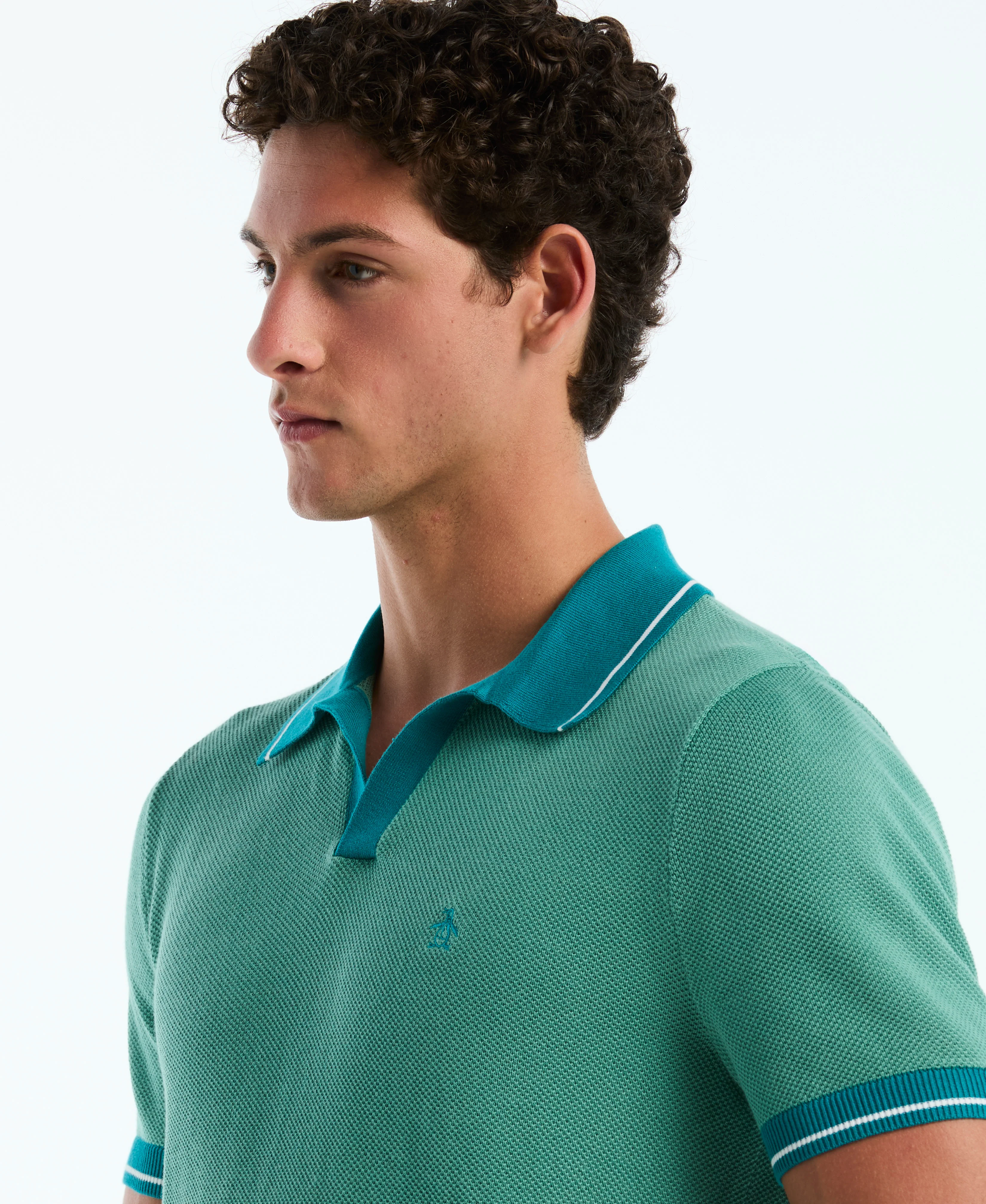 Cotton Honeycomb Sweater Polo - Image 3
