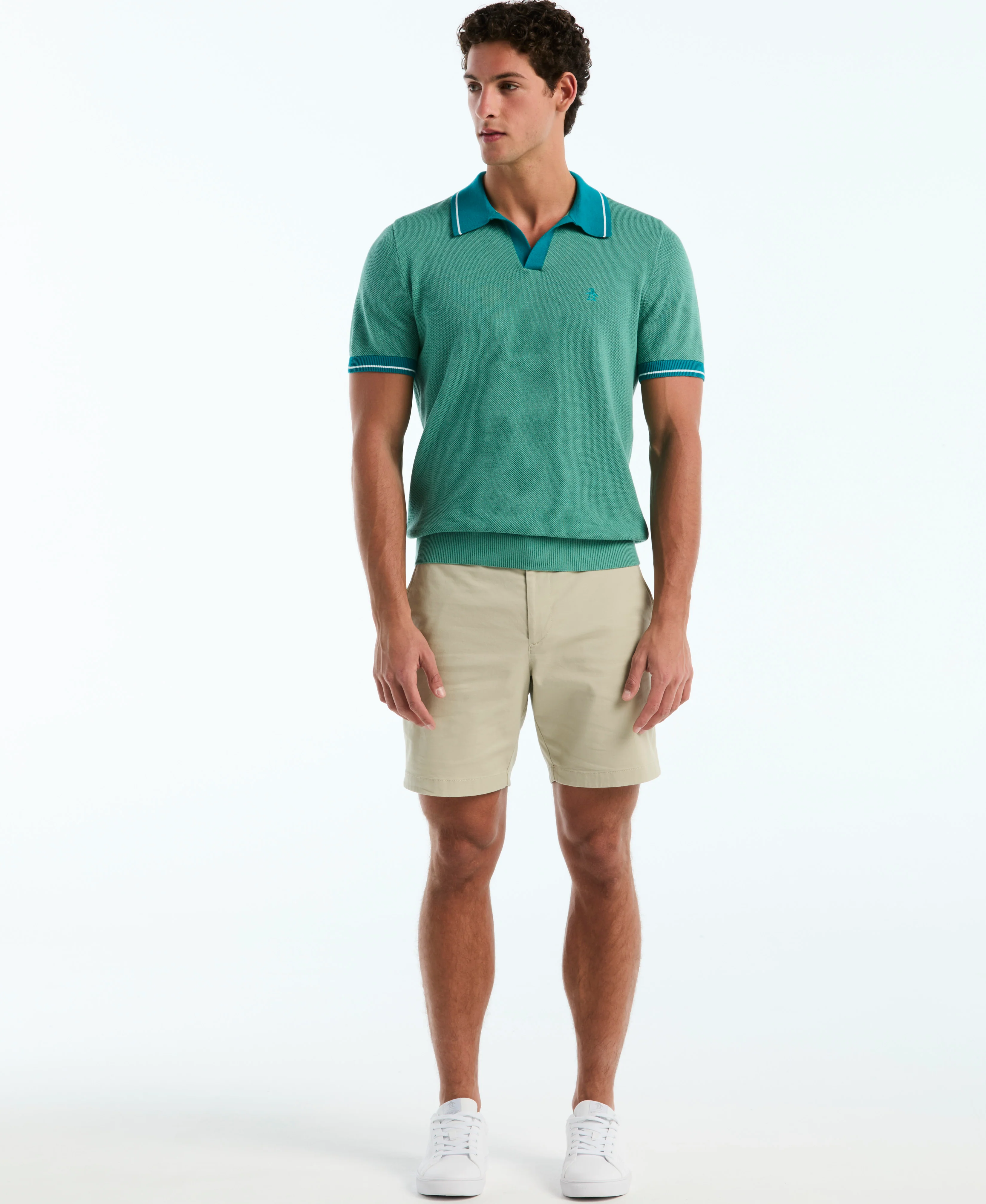 Cotton Honeycomb Sweater Polo - Image 4