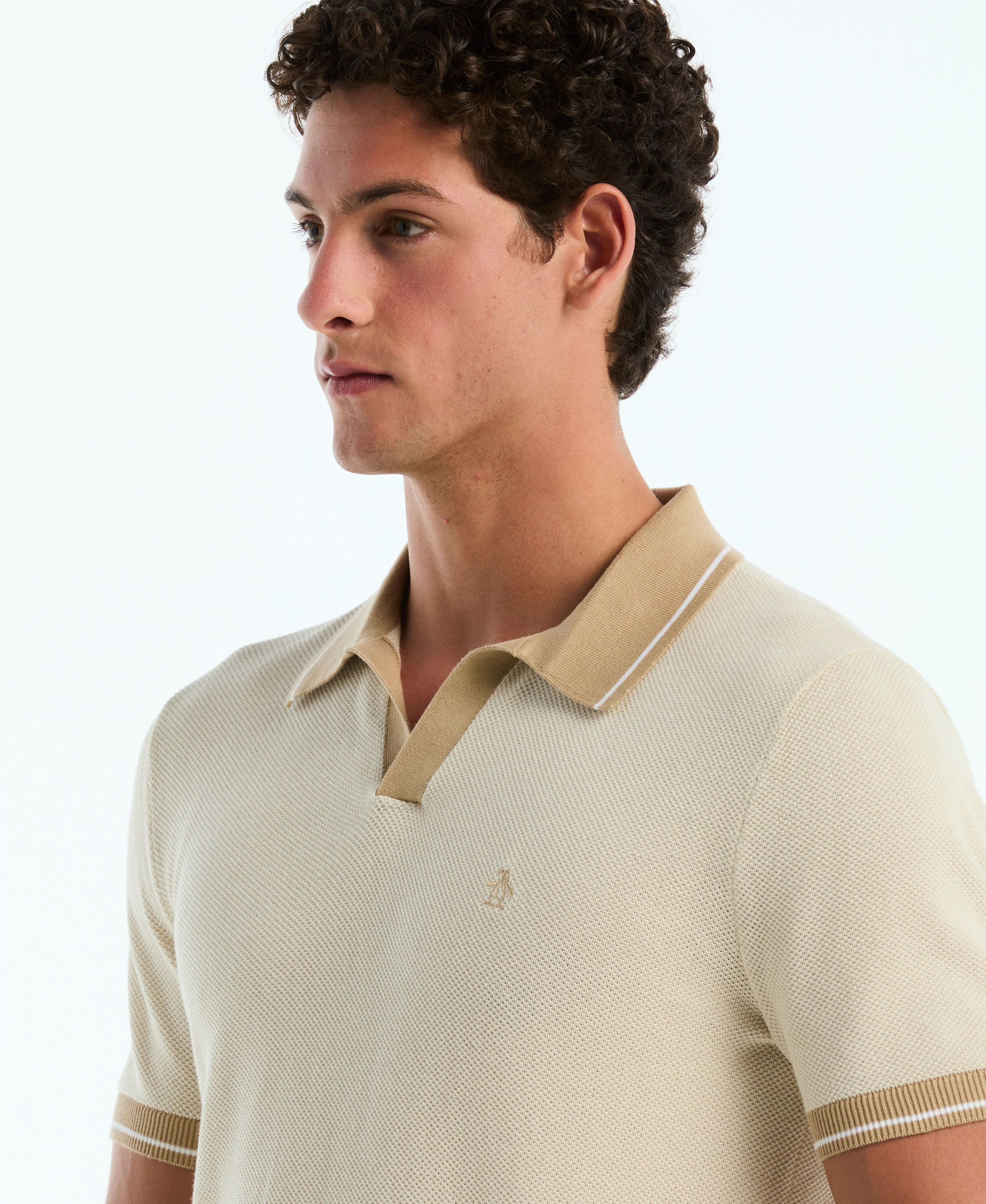 Cotton Honeycomb Sweater Polo - Image 7