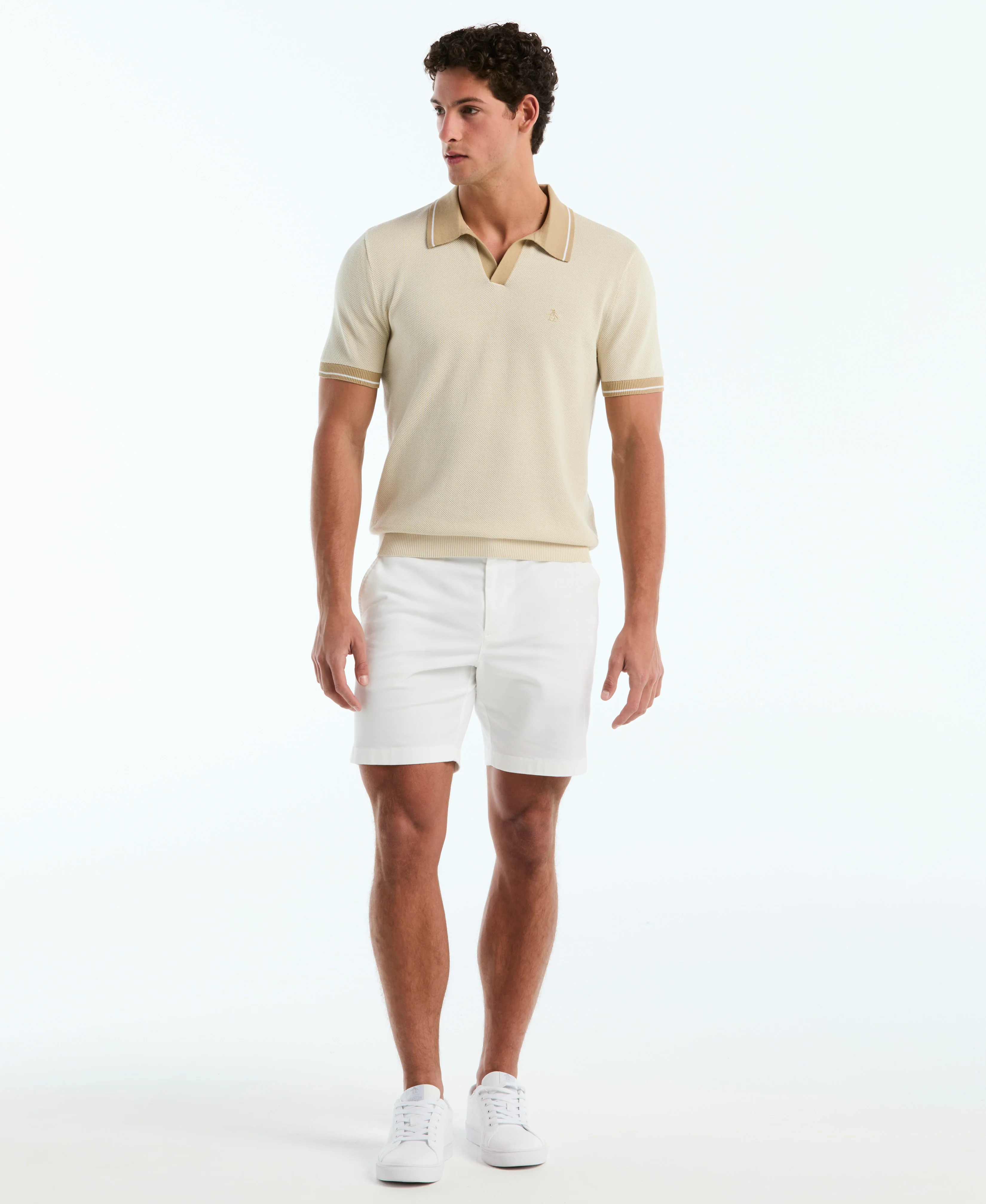 Cotton Honeycomb Sweater Polo - Image 8