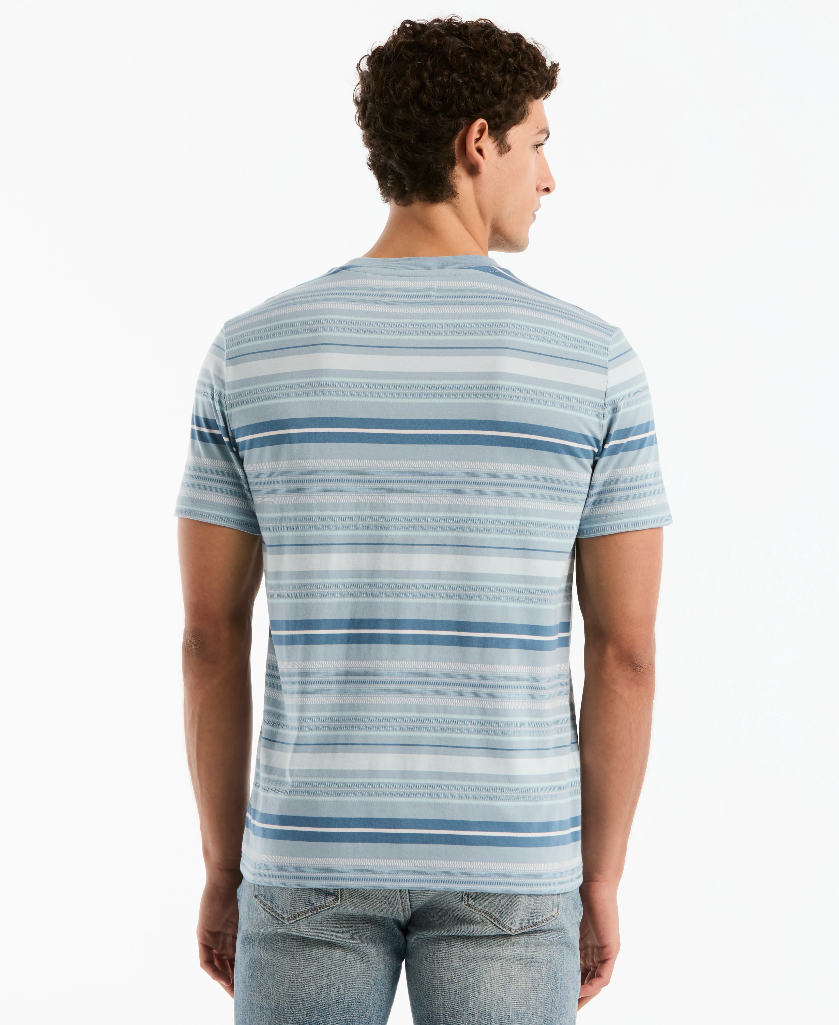 Jacquard Dashed Striped Tee - Image 6