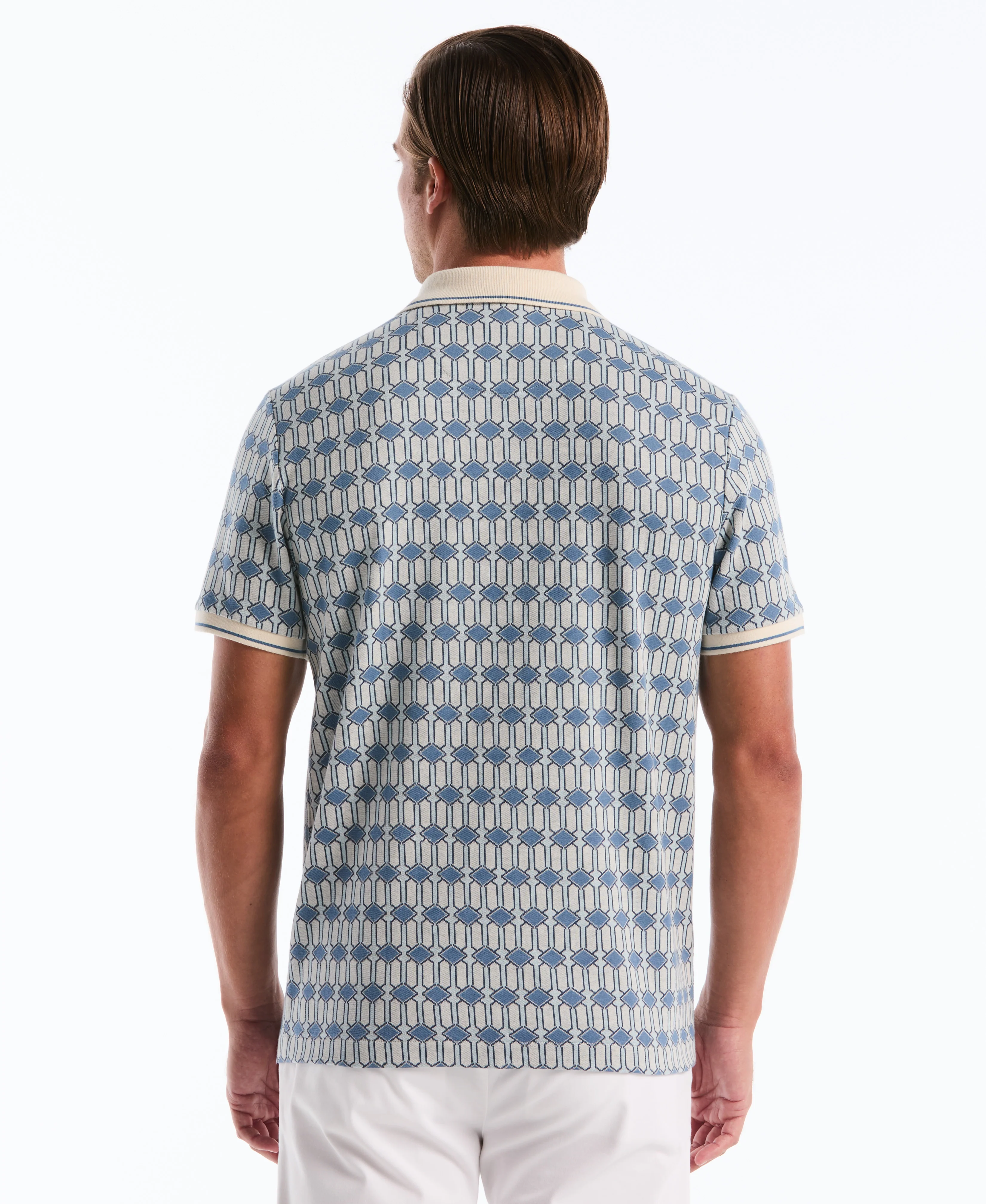 Jacquard Deco Quarter Zip Polo - Image 2