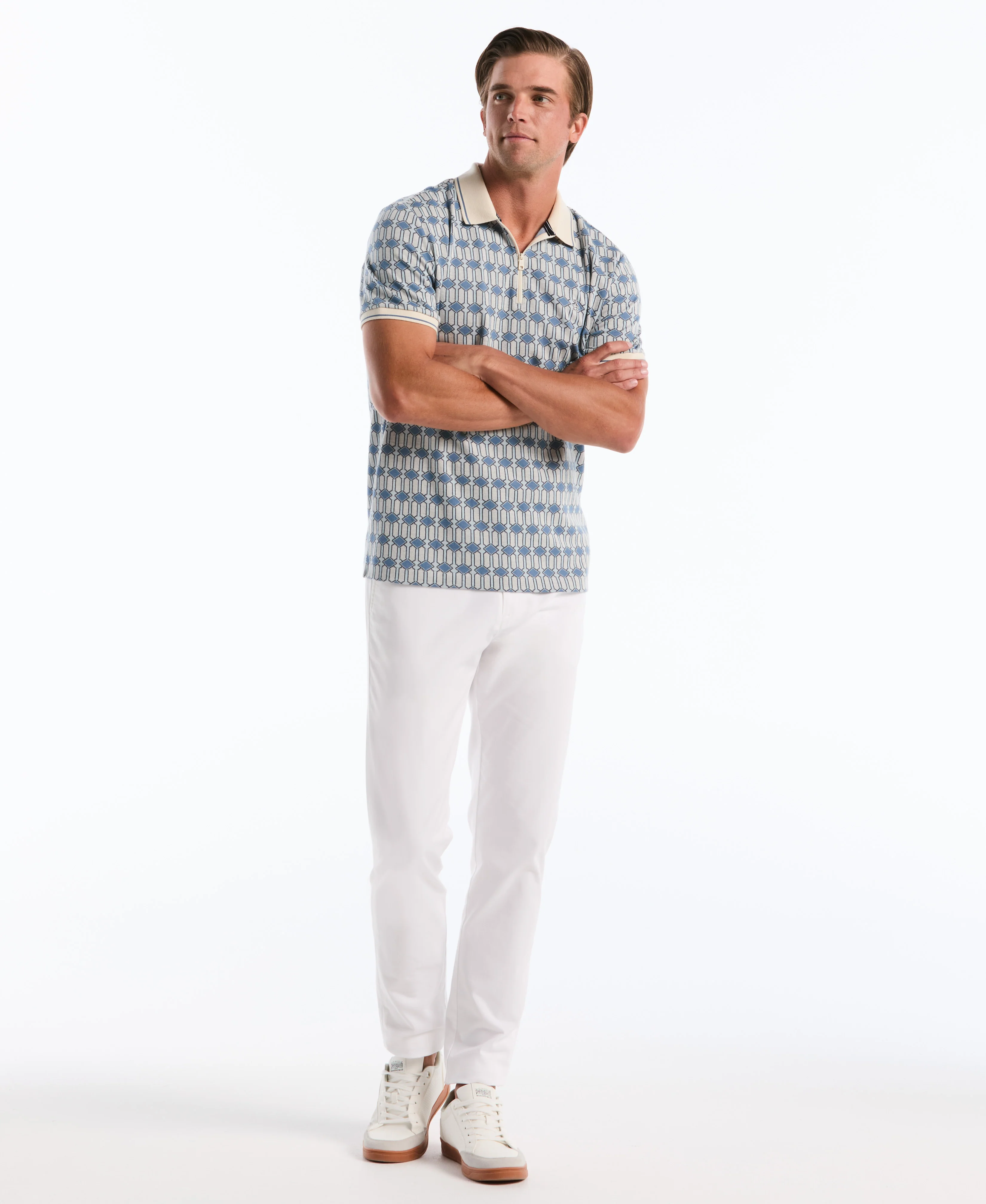 Jacquard Deco Quarter Zip Polo - Image 4