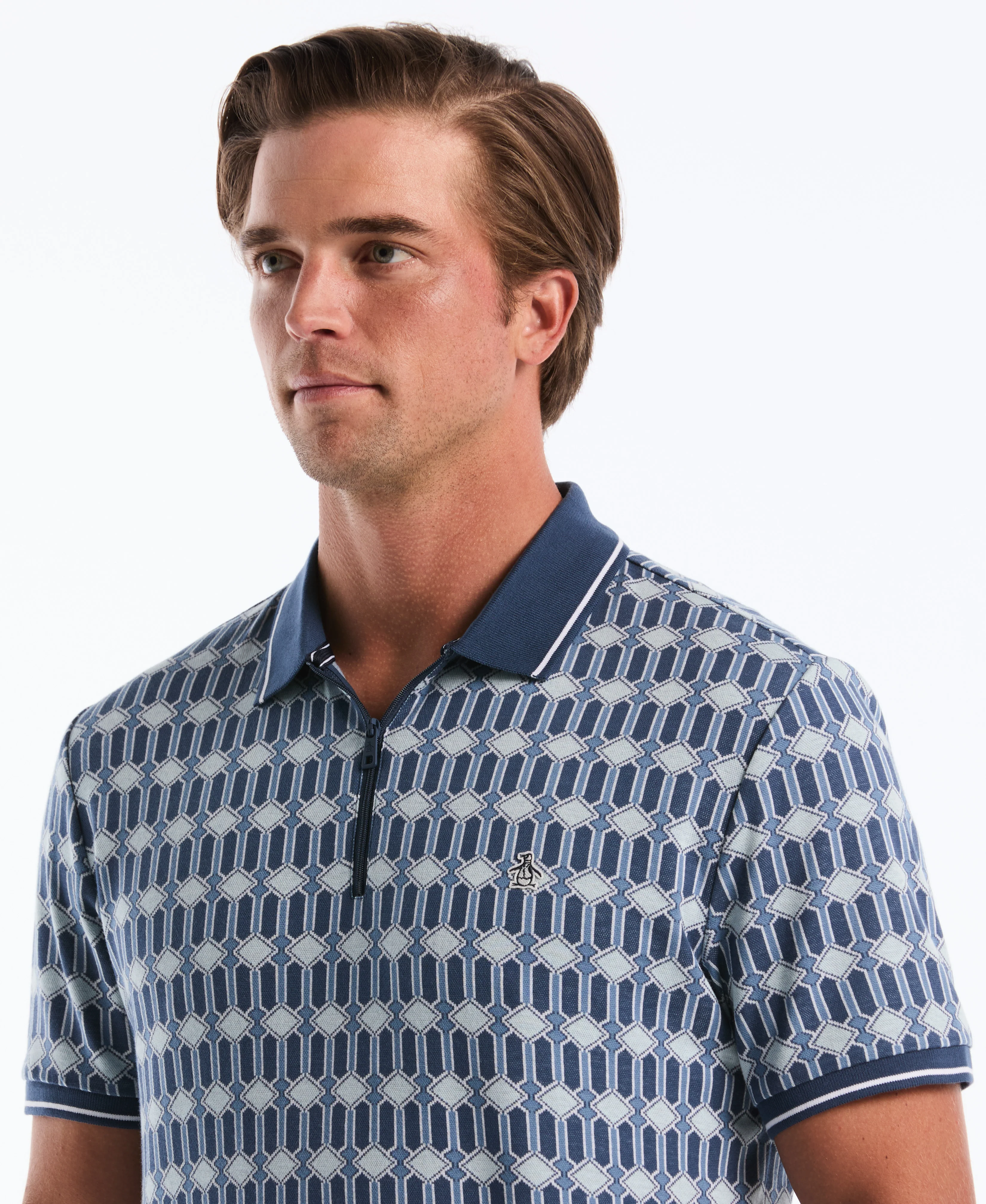 Jacquard Deco Quarter Zip Polo - Image 7