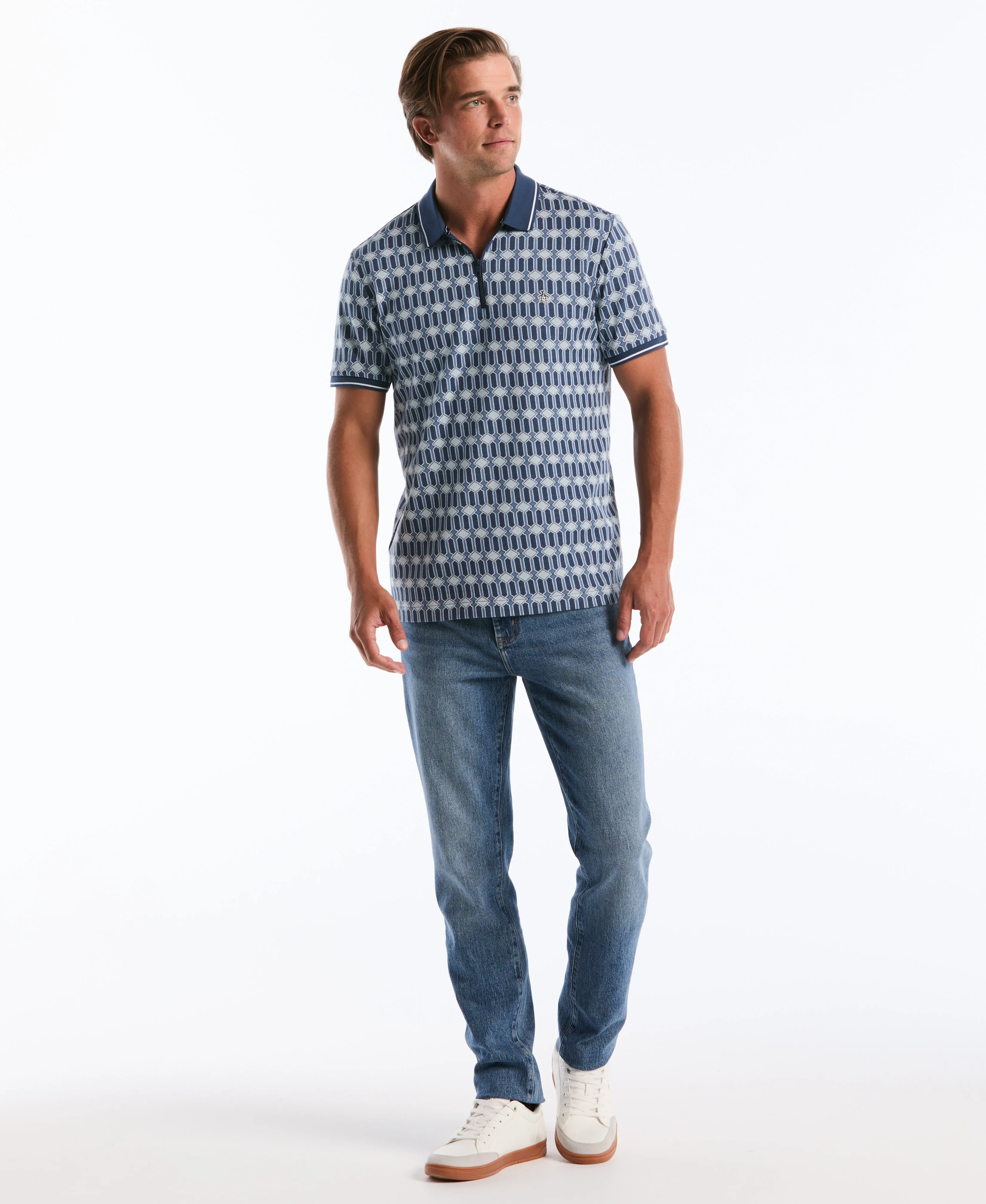 Jacquard Deco Quarter Zip Polo - Image 8