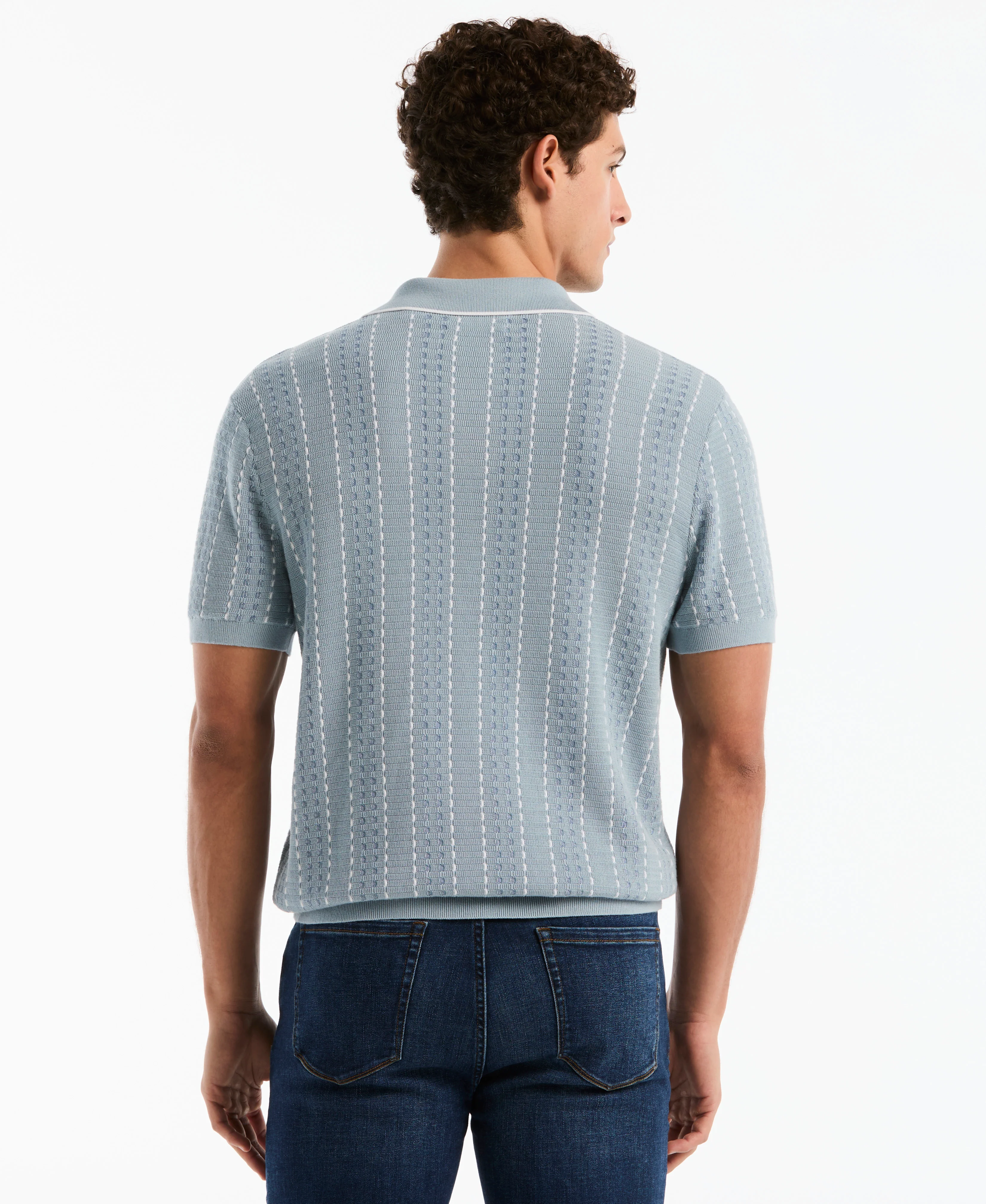 Johnny Collar Striped Sweater Polo - Image 2