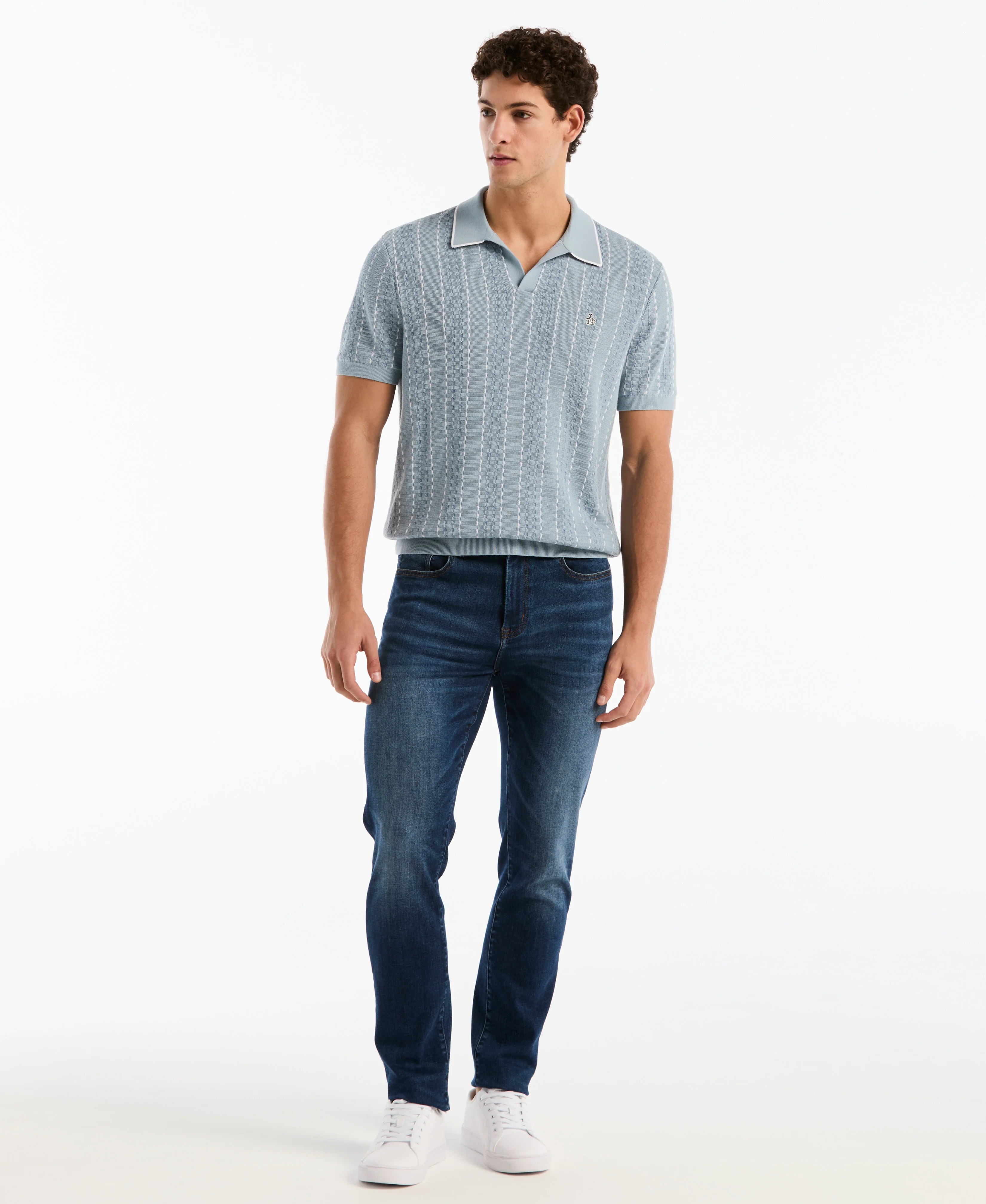 Johnny Collar Striped Sweater Polo - Image 4