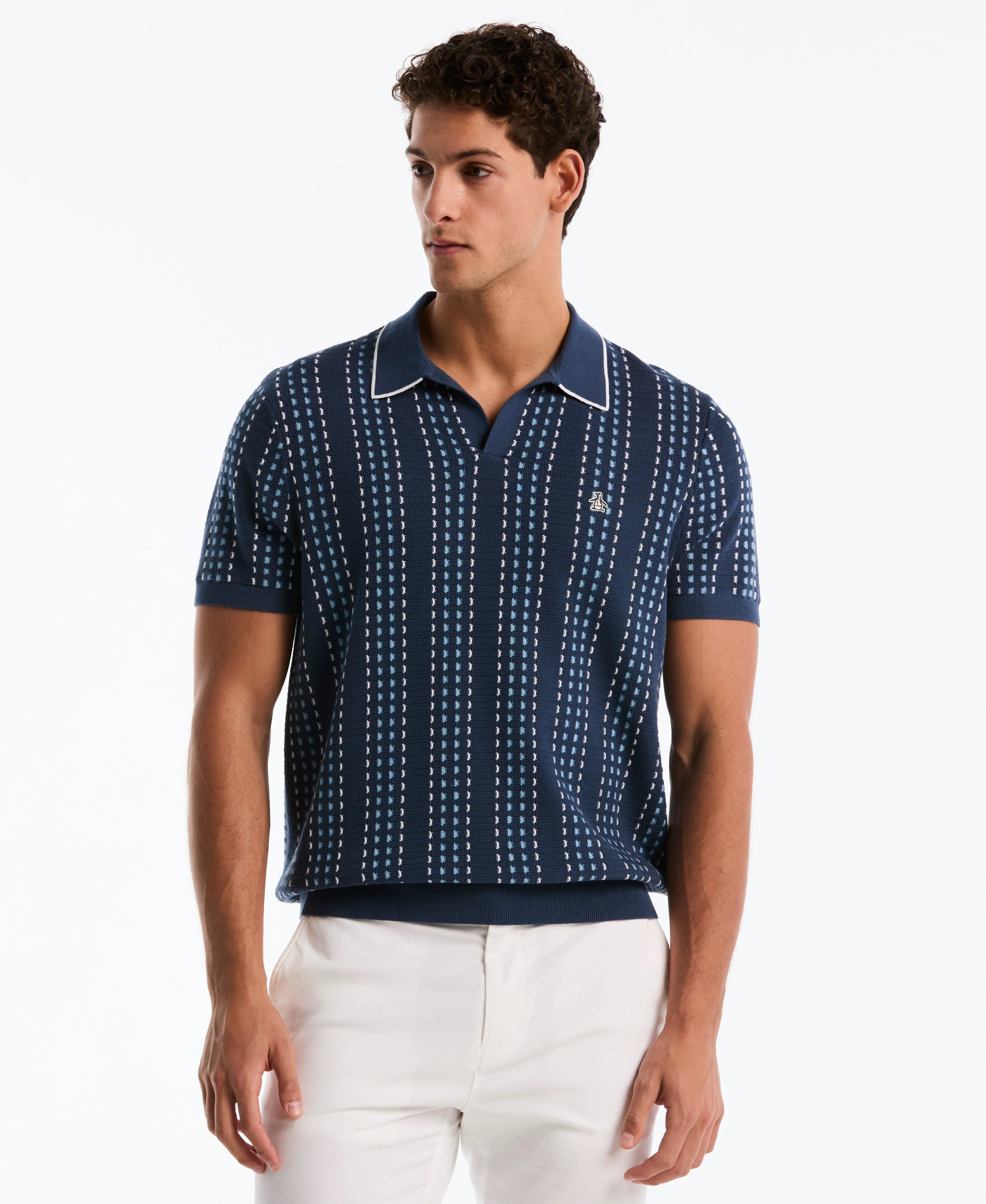Johnny Collar Striped Sweater Polo - Image 5