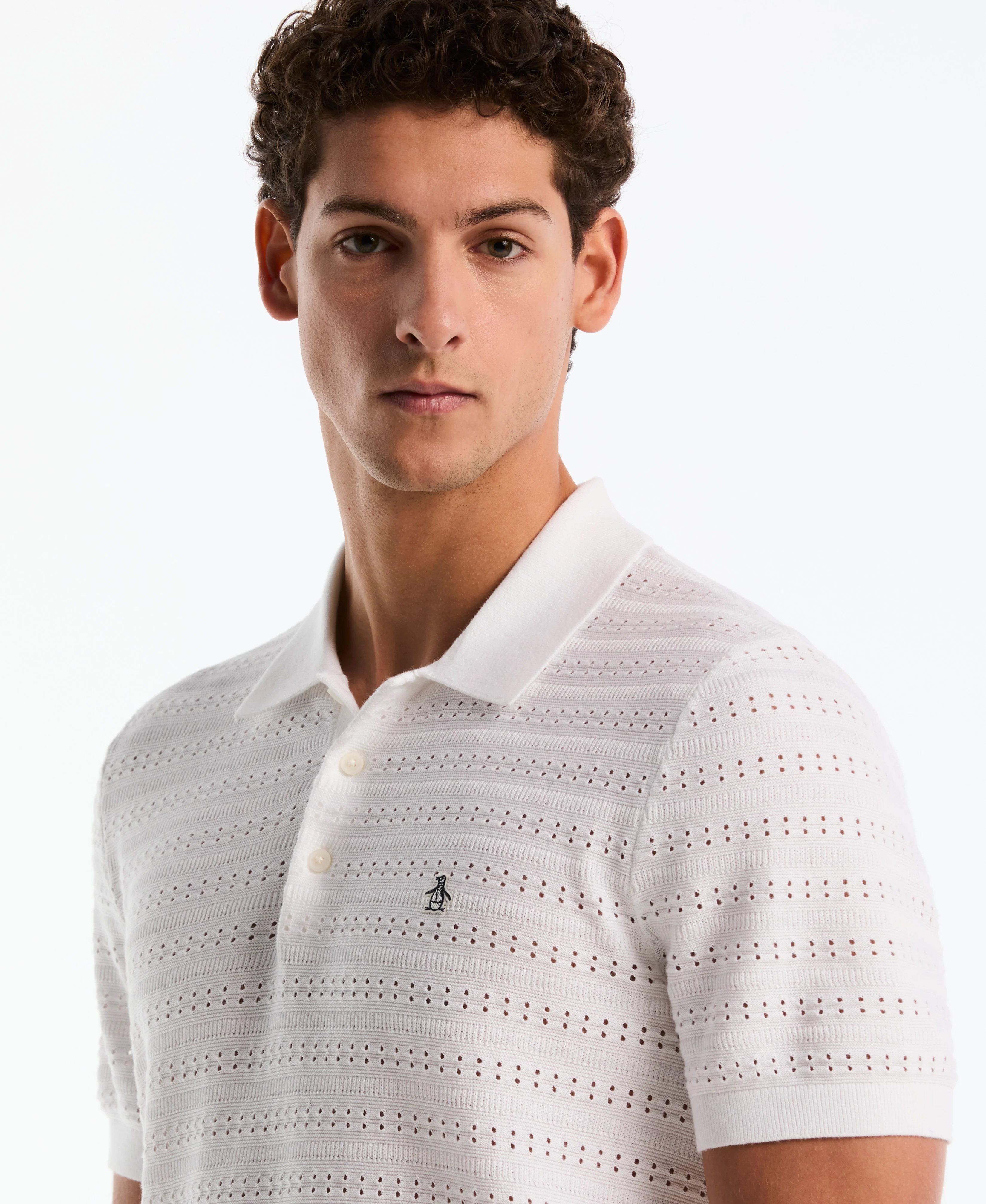 Jacquard Pointelle Sweater Polo - Image 3