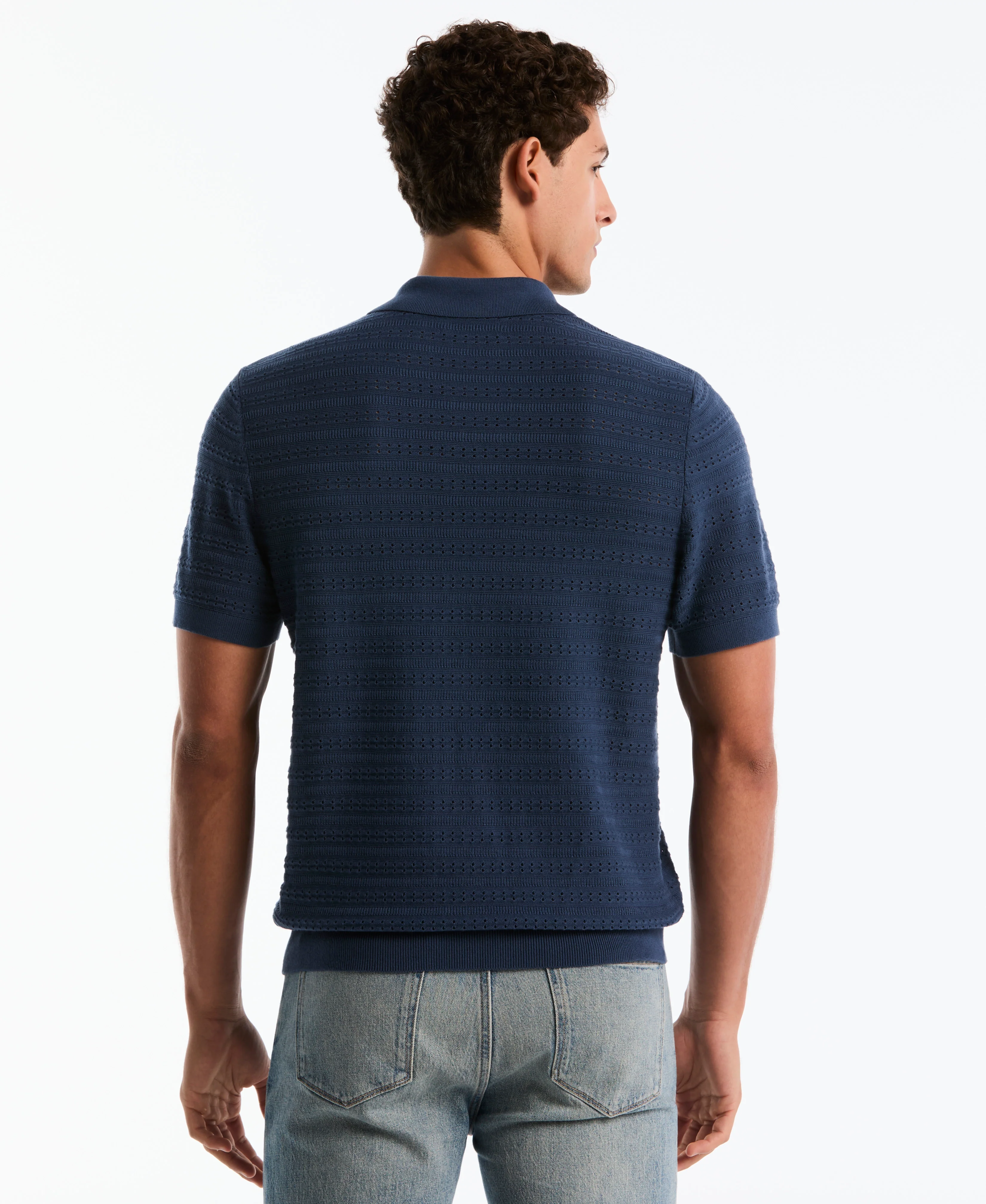 Jacquard Pointelle Sweater Polo - Image 6