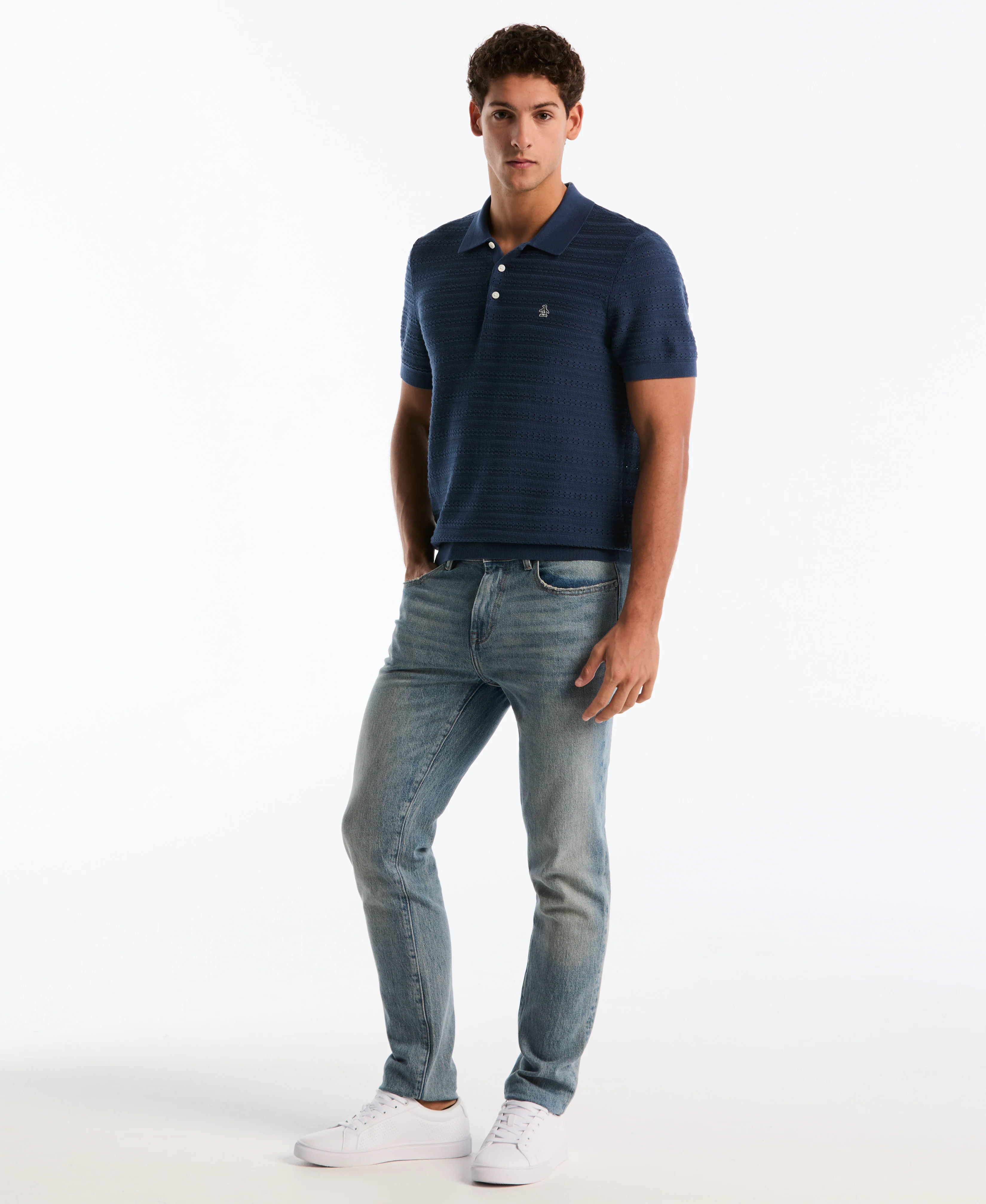 Jacquard Pointelle Sweater Polo - Image 8