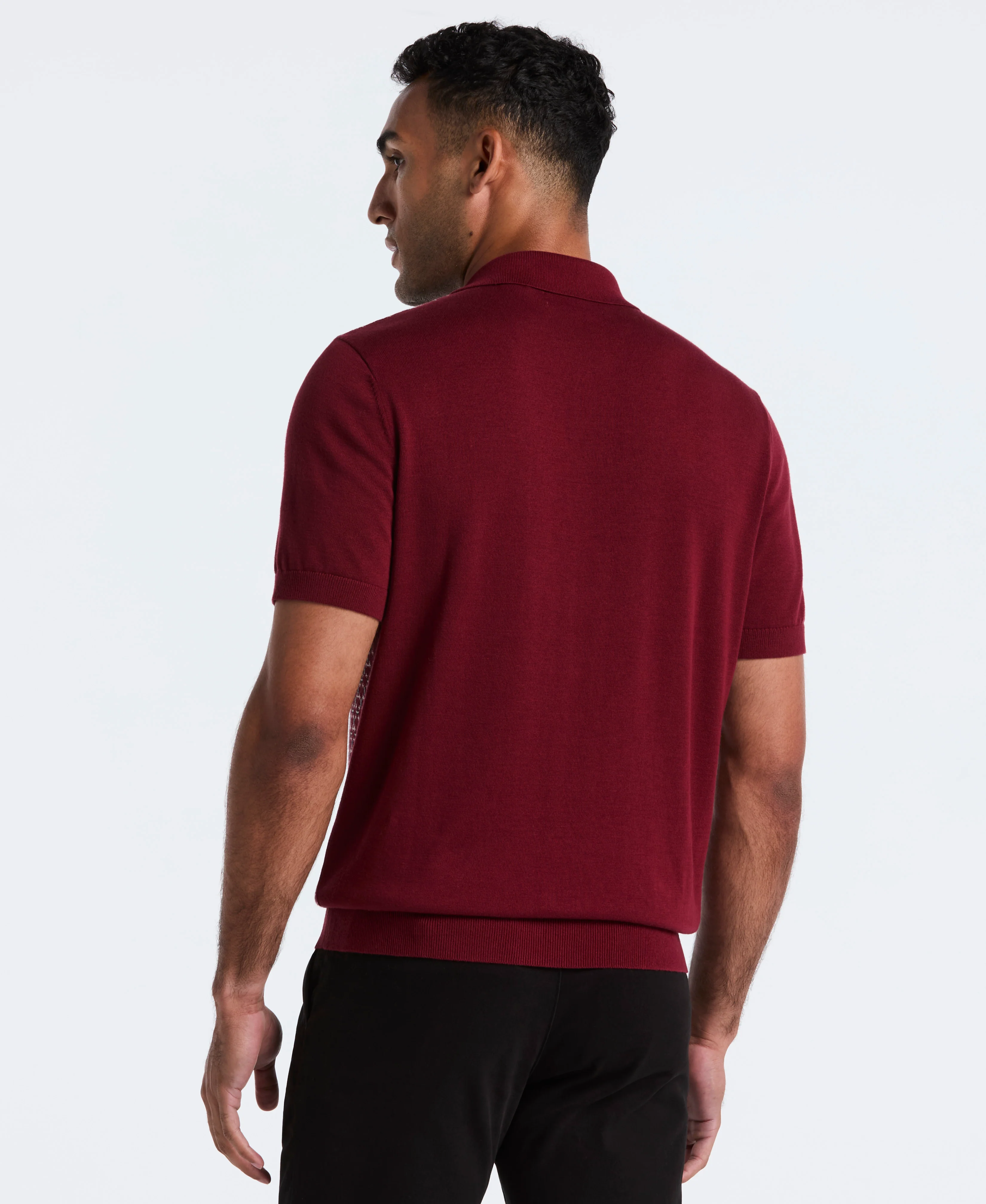 Jacquard Ribbed Sweater Polo - Image 2