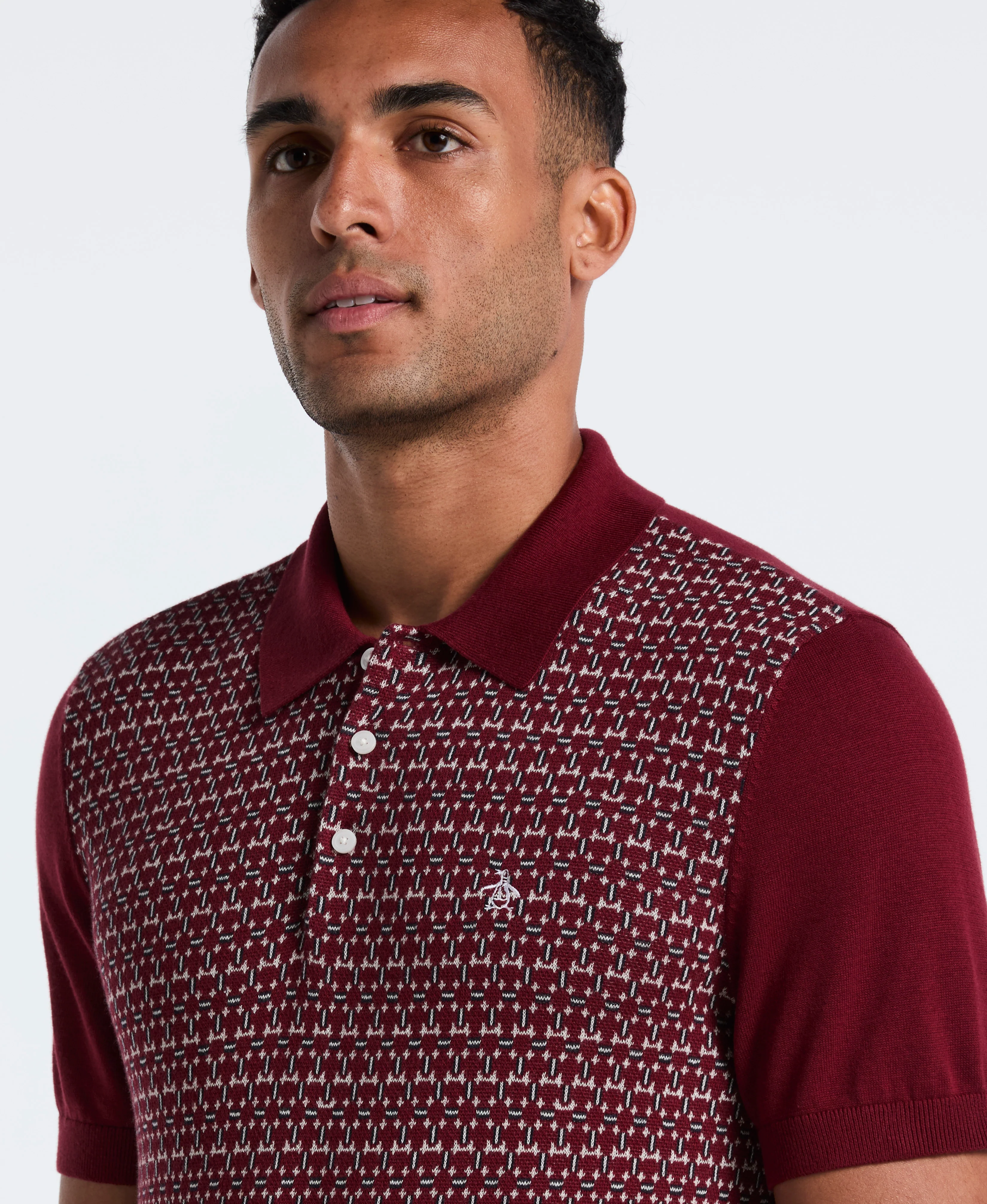 Jacquard Ribbed Sweater Polo - Image 3