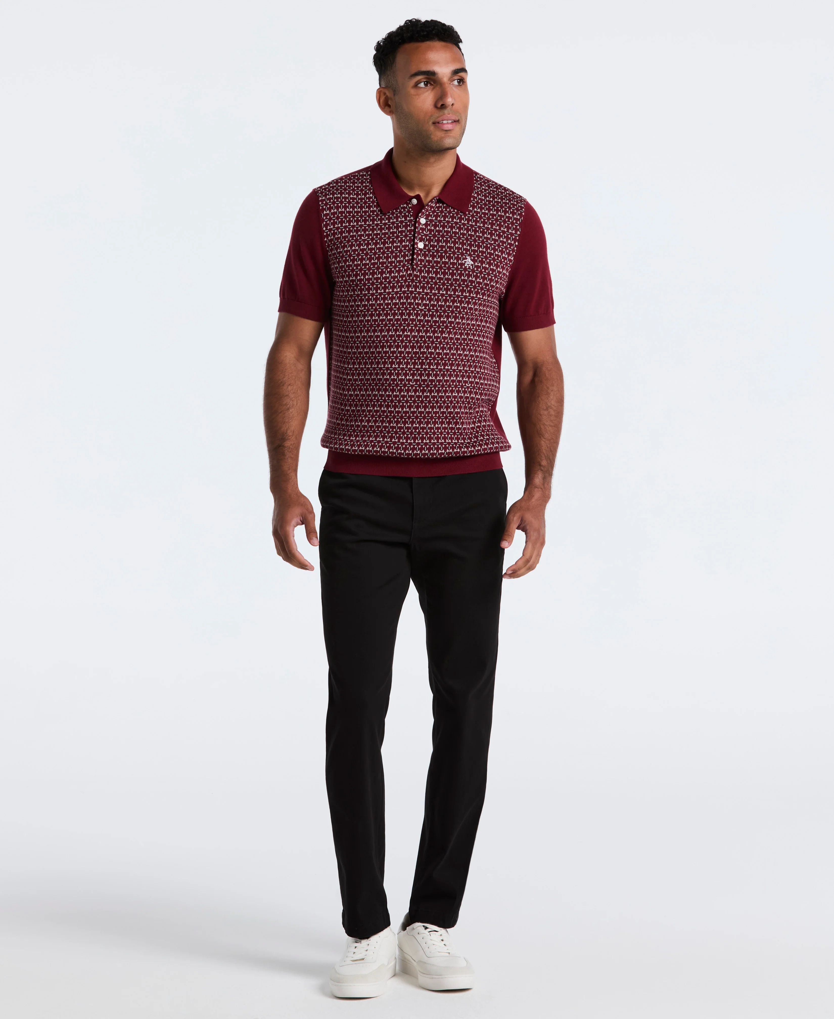 Jacquard Ribbed Sweater Polo - Image 4